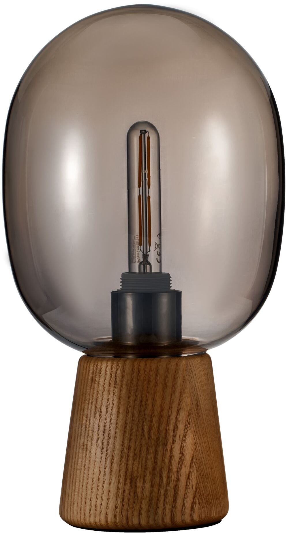 Pauleen Tischleuchte »Mystical Gleam«, 1 flammig, Leuchtmittel E27 | ohne Leuchtmittel, E27, max. 20W E27, Rauchglas/Holz, 230V