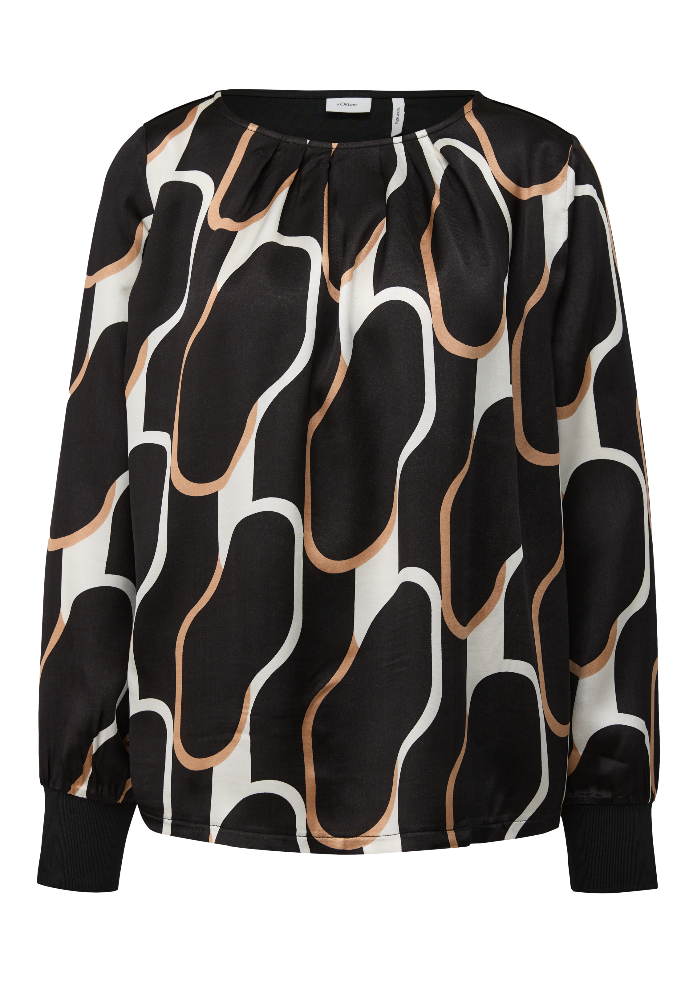 s.Oliver BLACK LABEL Langarmshirt, mit grafischem Muster