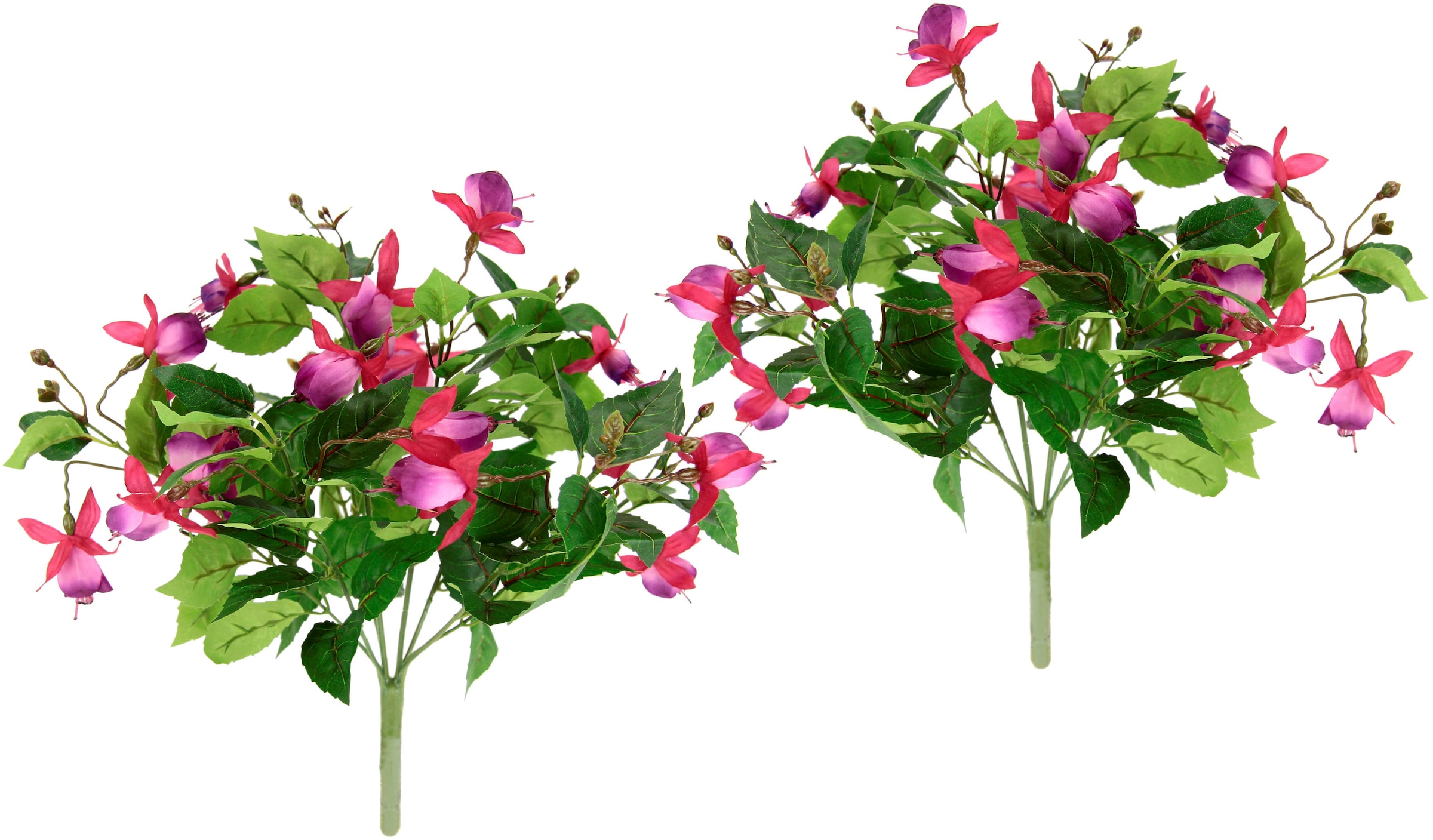 I.GE.A. Kunstblume »Fuchsienbusch«, 2er Hybrid Set Rechnung Doppelblütenblätter auf kaufen Zimmerpflanze Topfpflanze Deko Hort