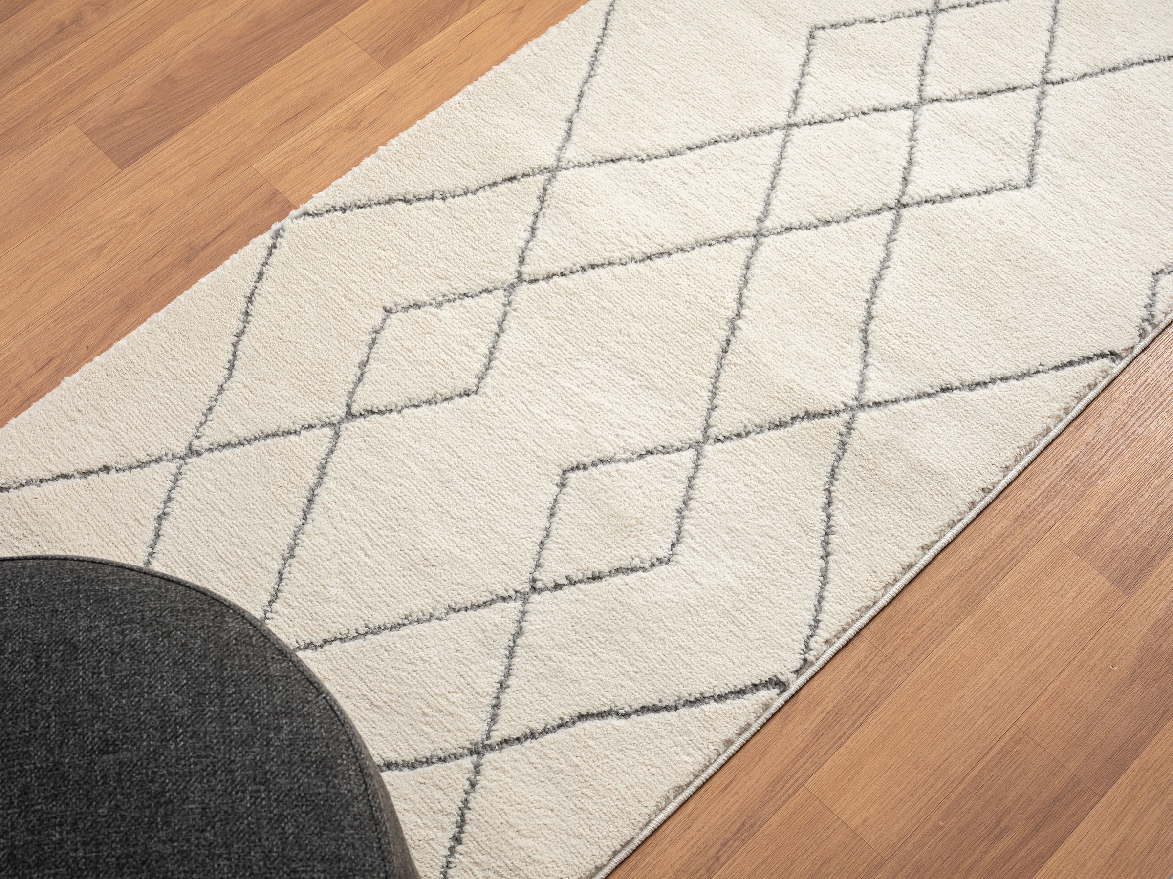 Myflair Möbel & Accessoires Hochflor-Läufer »Moroccan Design«, rechteckig, 24 mm Höhe, modern, marokkanisches Design, Rauten Muster, weich, mit Fransen