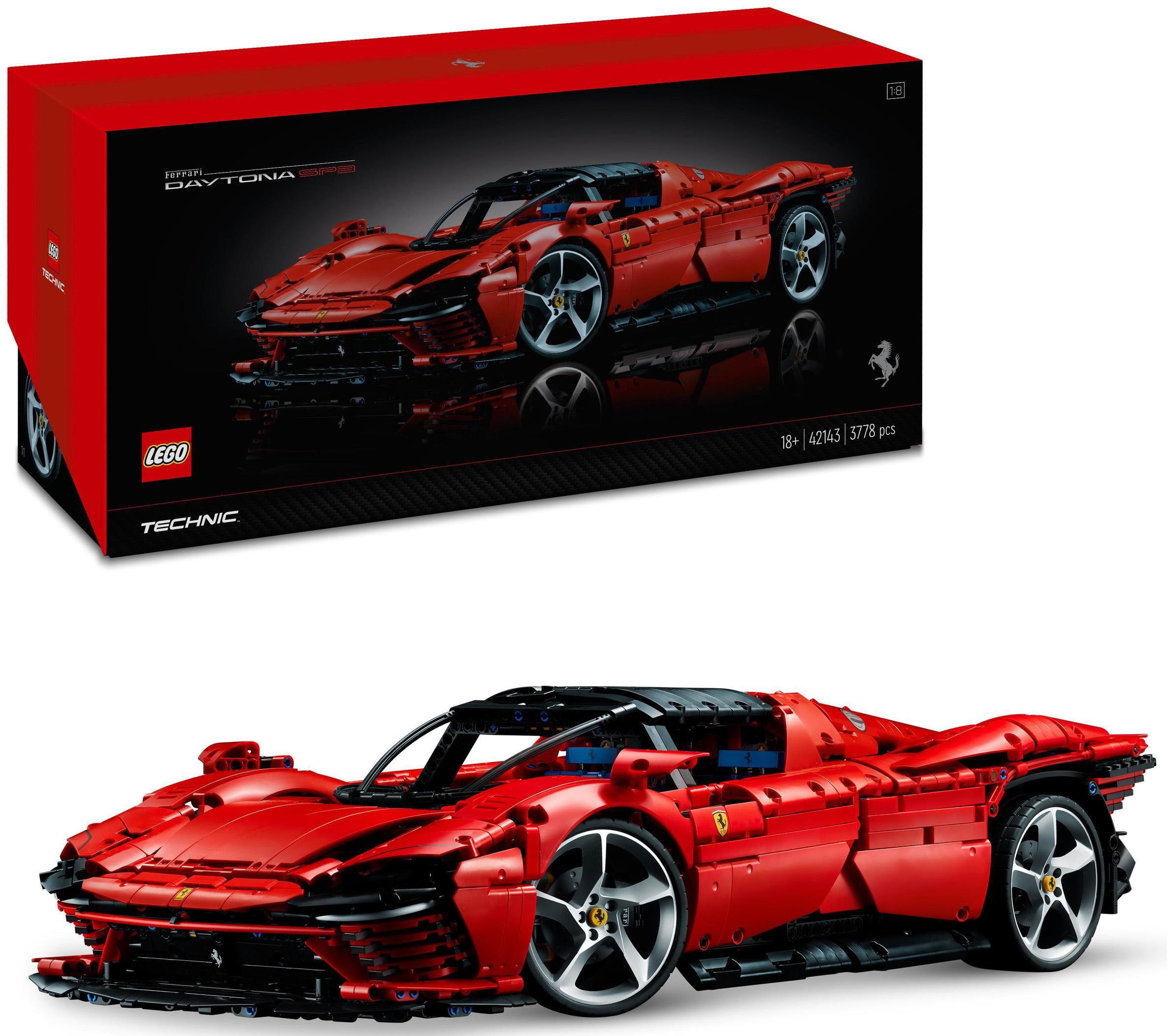 Konstruktionsspielsteine »Ferrari Daytona SP3 (42143), LEGO® Technic«, (3778 St.),...