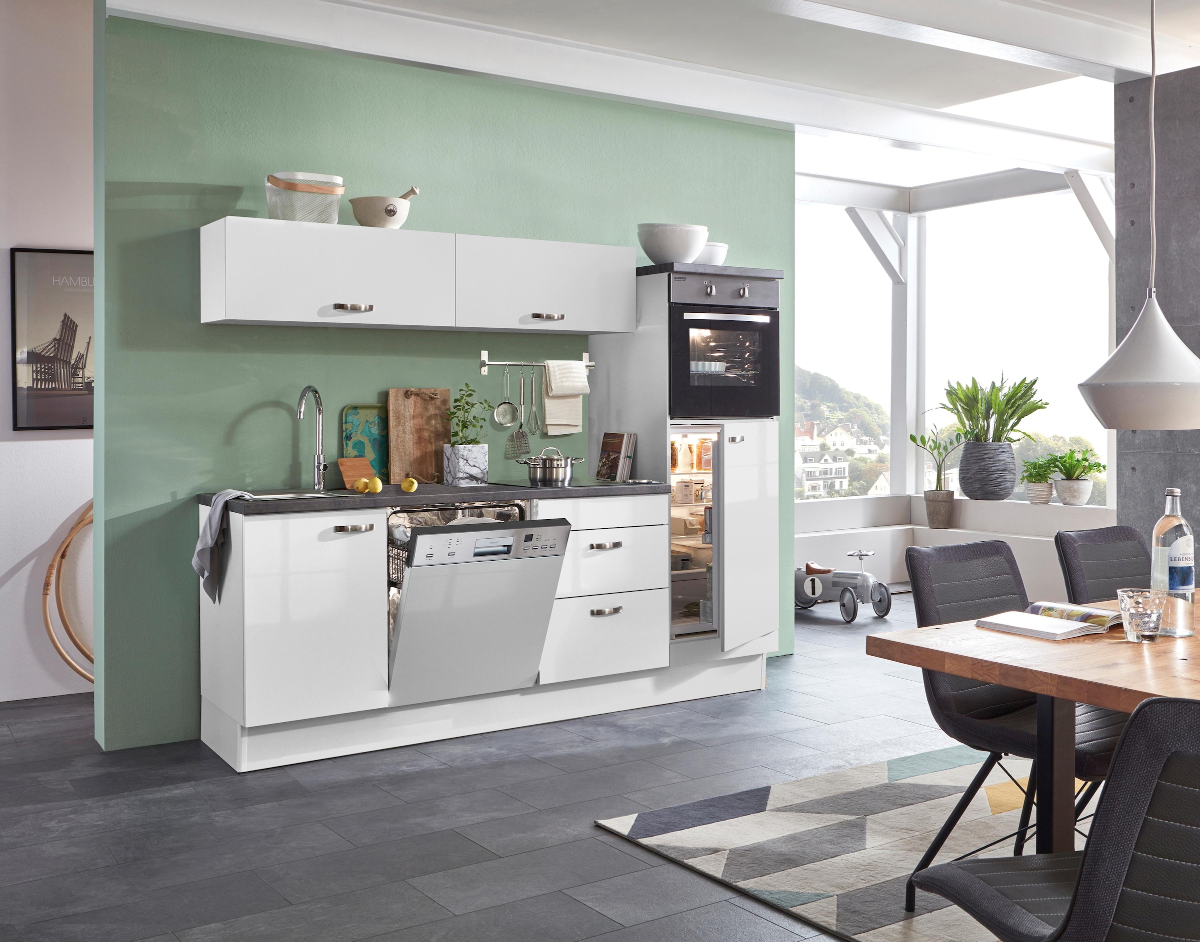 OPTIFIT Küchenzeile »Cara«, mit Vollauszügen und Soft-Close-Funktion, Breite  240 cm auf Rechnung bestellen