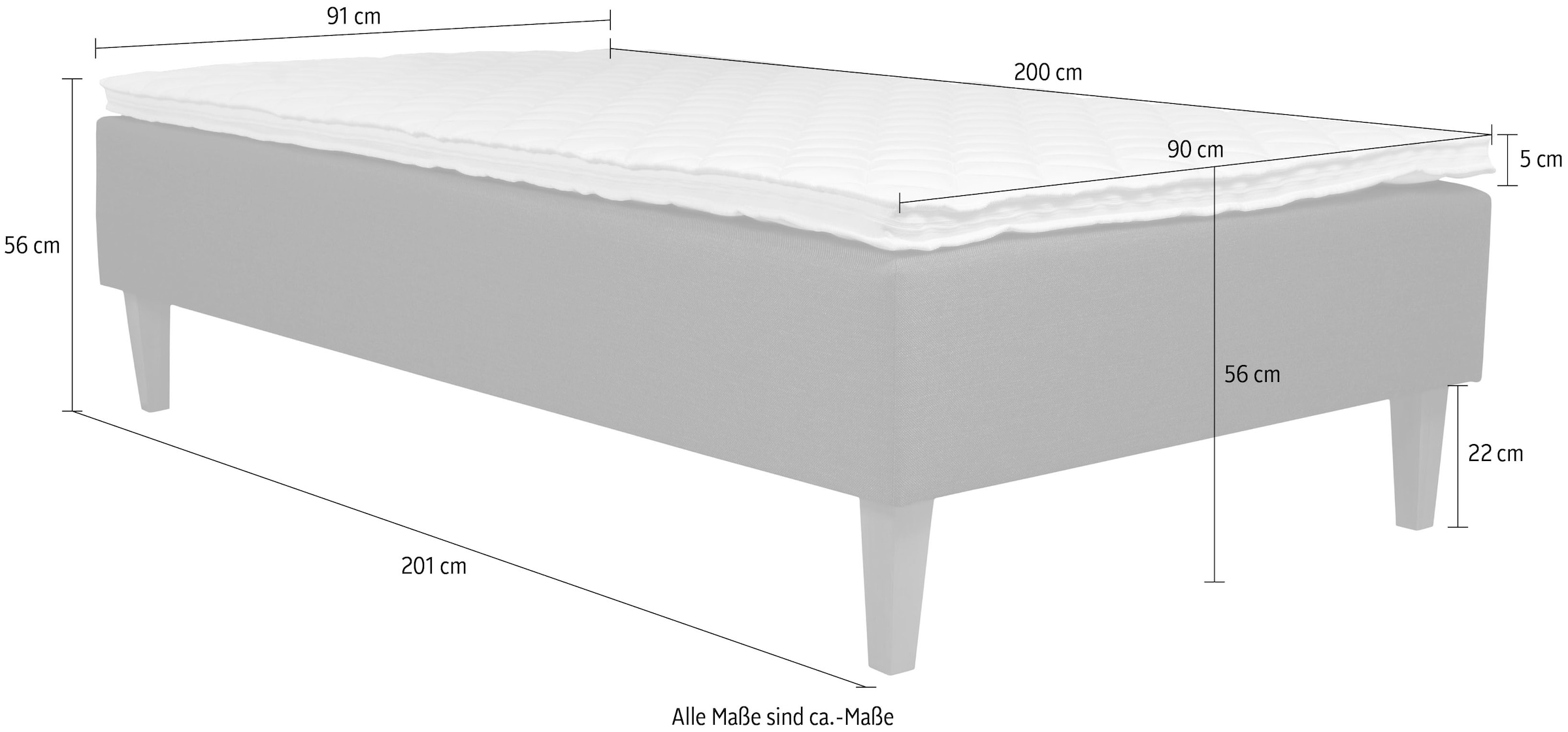 Home affaire Boxspringbett »Osterberg«, mit Taschen-Federkernunterbox