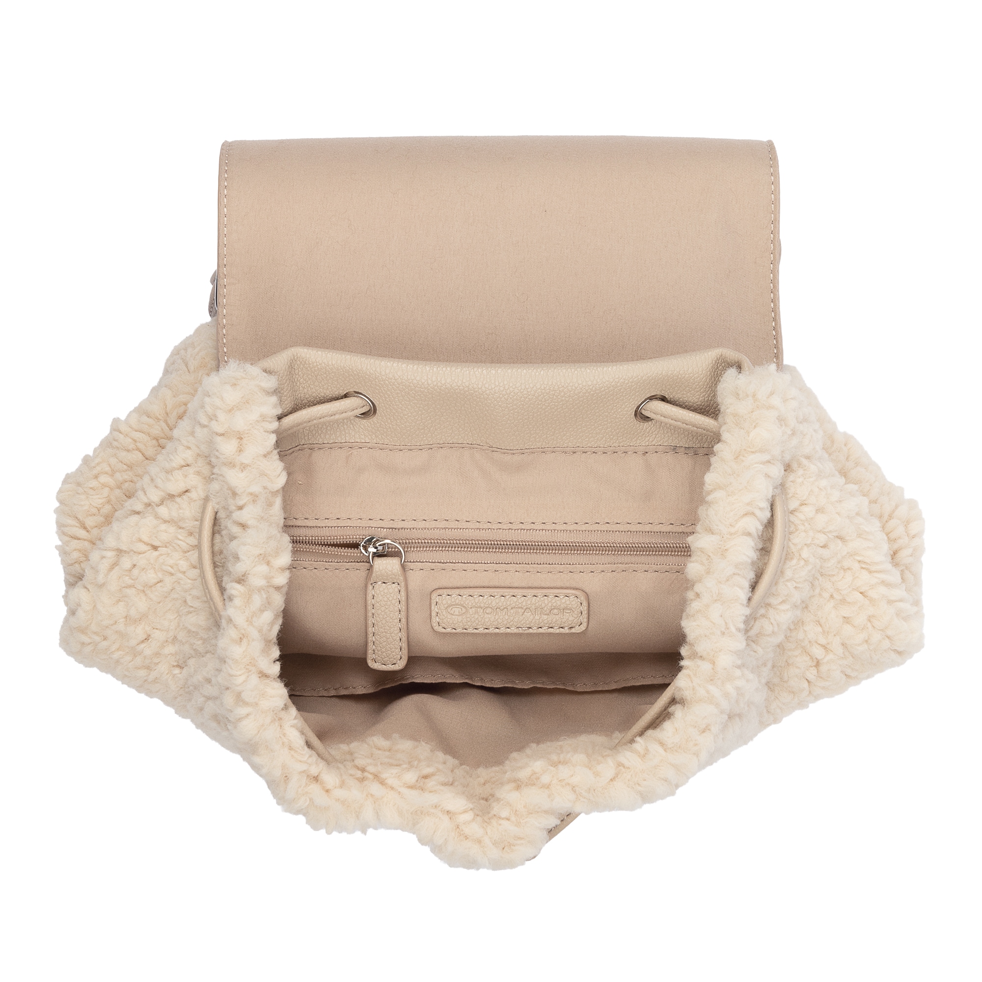 TOM TAILOR Rucksack »Zelina« Damen Freizeitrucksack, Cityrucksack in Plüsch-Optik
