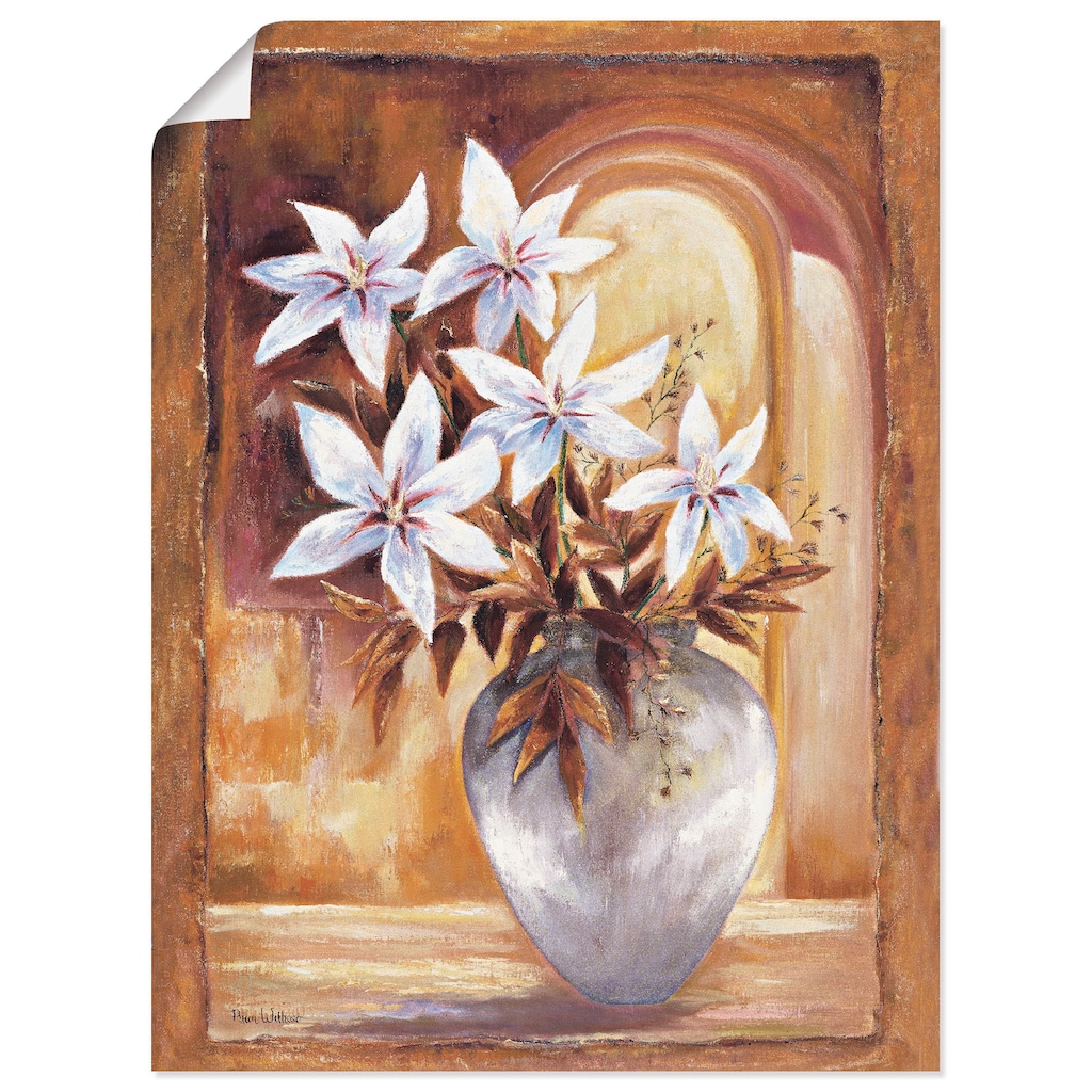 Artland Wandbild »Weiße Blumen in Vase II«, Blumen, (1 St.)