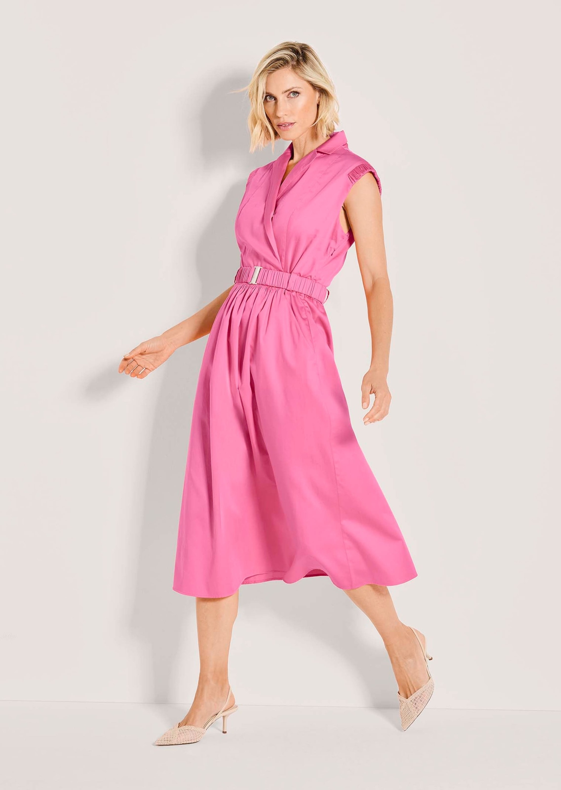 MADELEINE Midikleid »Wickelkleid Sommerkleid mit Gürtel« Eingrifftasche Reverskragen im Wickelstil