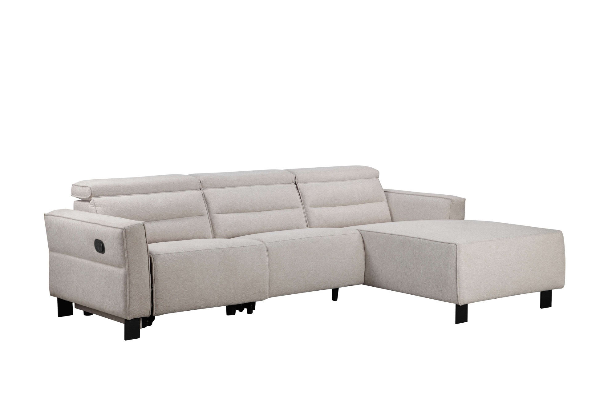 Places of Style Ecksofa »Carpari, L-Form, 263 cm, manuelle o. elektrische Relaxfunktion,«, USB A/C und Kopfteilverstellung