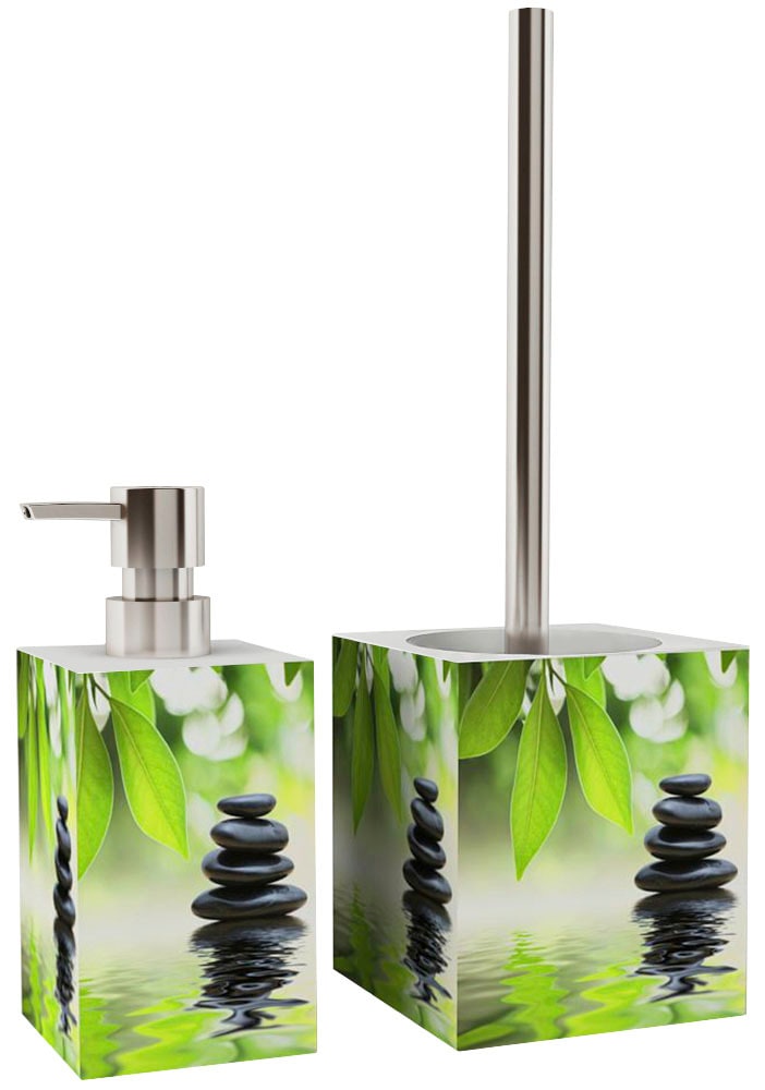 Sanilo Badaccessoire-Set »Harmony« bestehend aus WC-Sitz, Badteppich, Stöpsel, Seifenspender, WC-Bürste