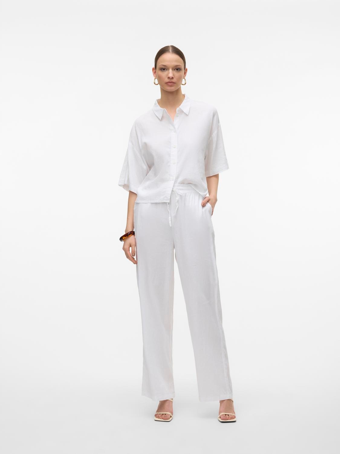 Vero Moda Hemdbluse »VMLINN LINEN 2/4 SHORT SHIRT WVN NOOS«