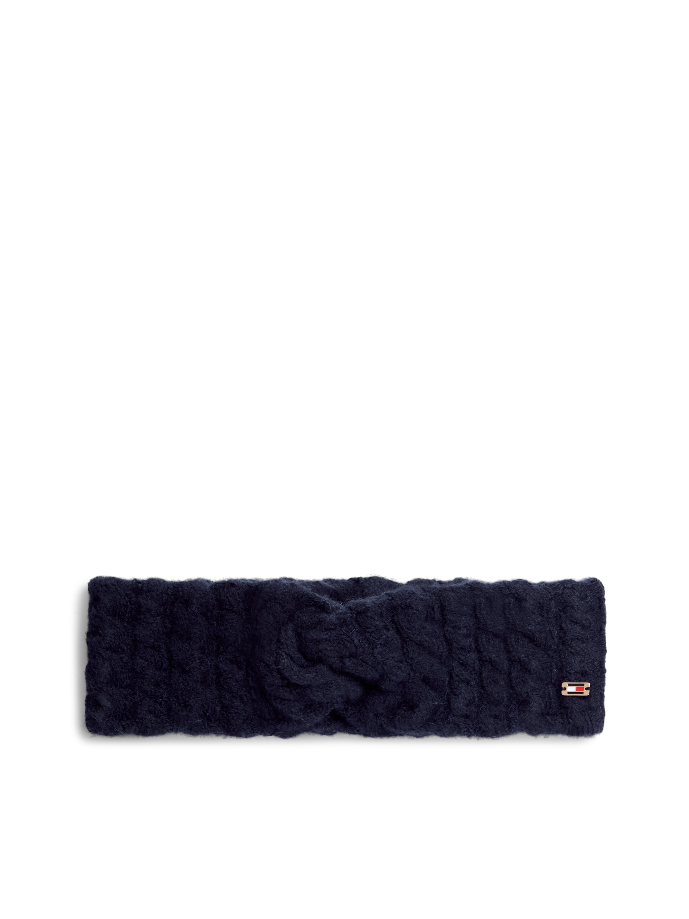 Tommy Hilfiger Stirnband »ENAMEL FLAG CABLE« mit Alpakawolle und Emaille-Flag
