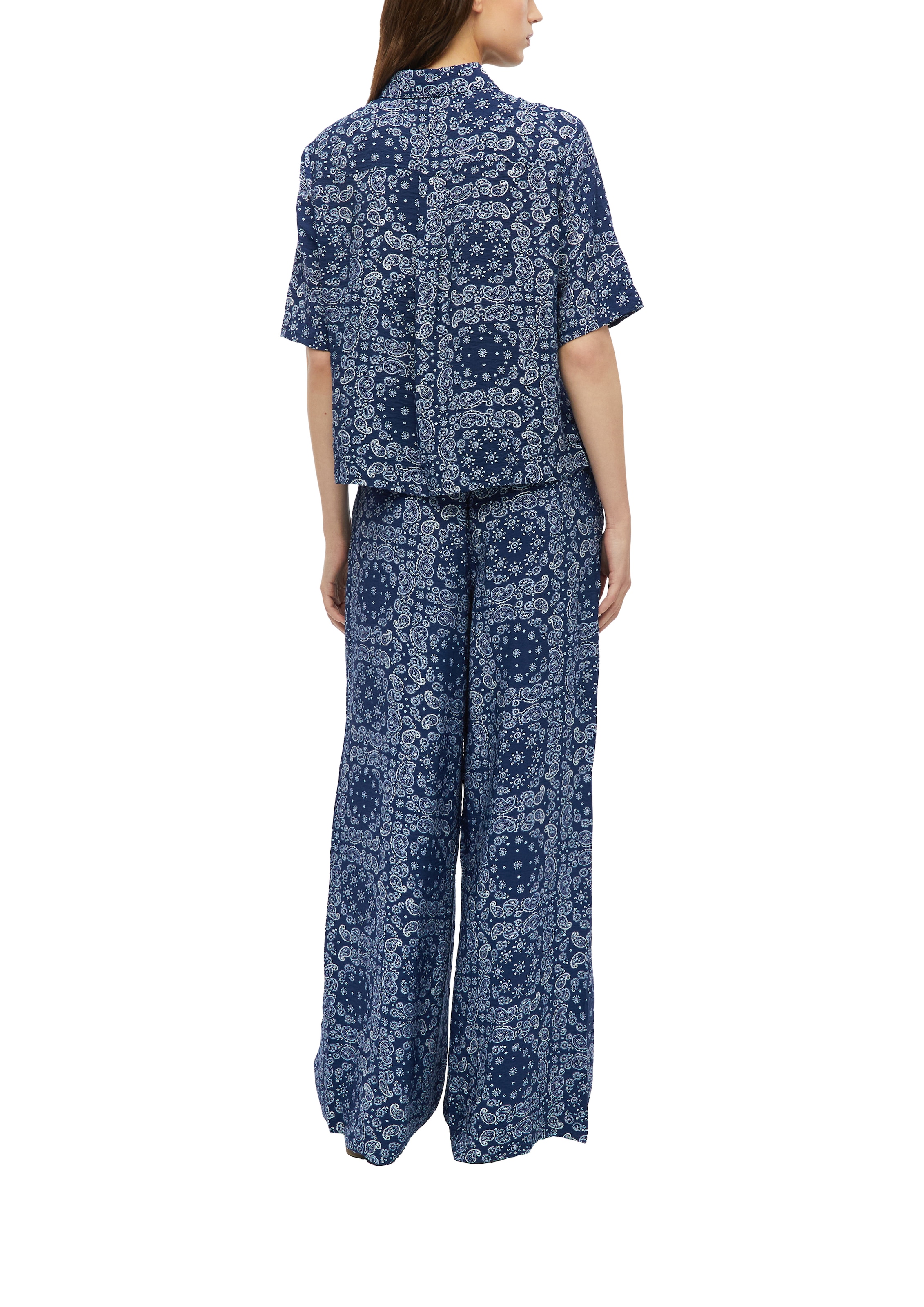 s.Oliver Druckbluse Kurzarm Sommerhemd mit grafischem Muster / kurz