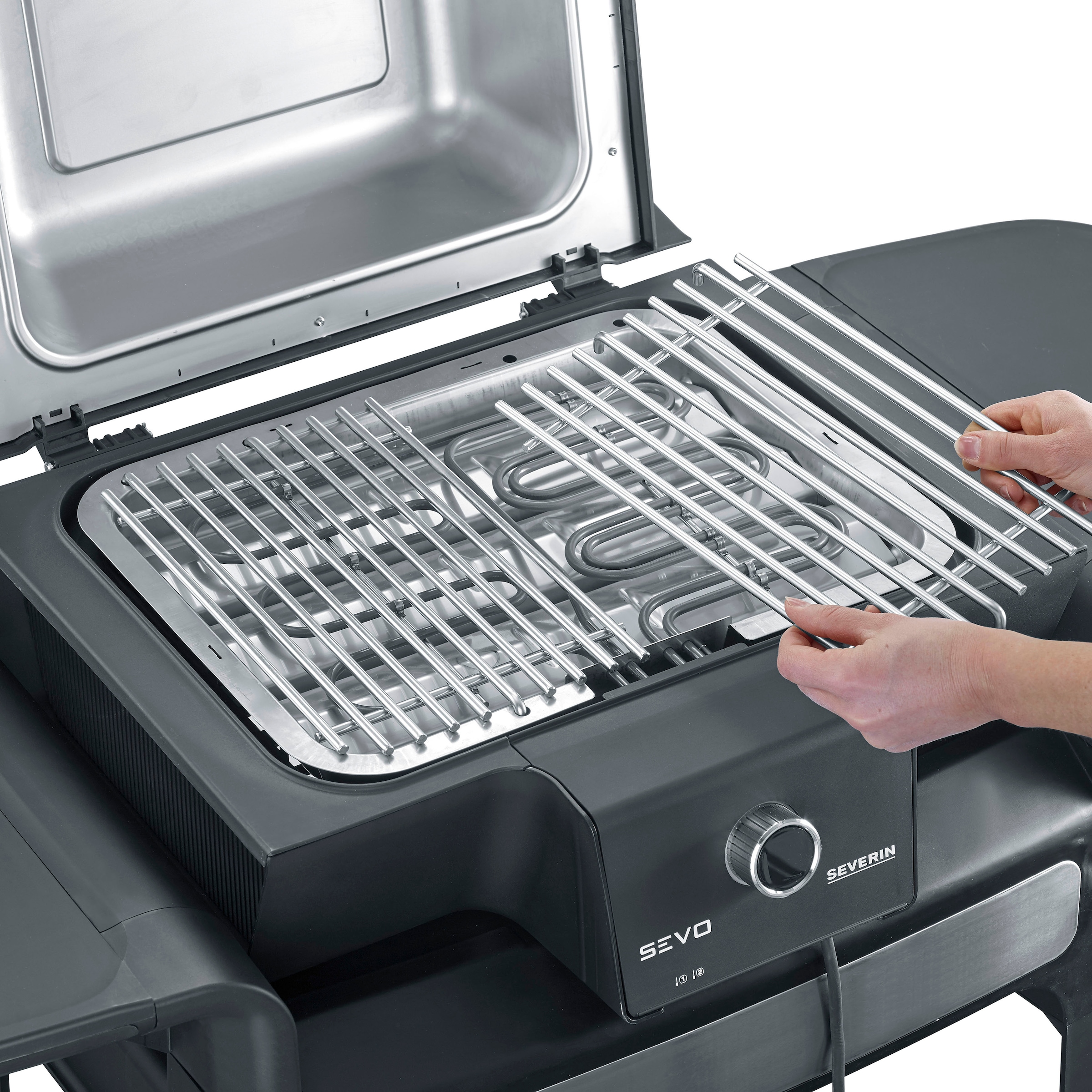 Severin Elektro-Standgrill »SEVO GTS PG 8107«, 3000 W, schneller Start, SAFE TOUCH-Oberfläche, auch als Tischgrill nutzbar