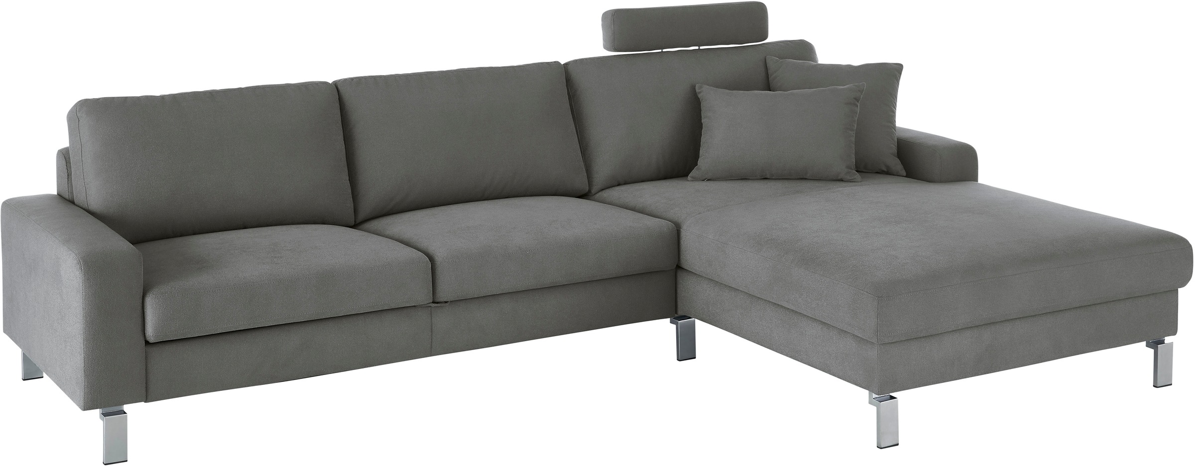 3C Candy Ecksofa »Lecce, wahlweise PUR-Schaumstoff oder Tonnentaschenfederkern«, Bett im 2,5-Sitzer, teilmotorische Schlaffunktion im Longchair, L-Form