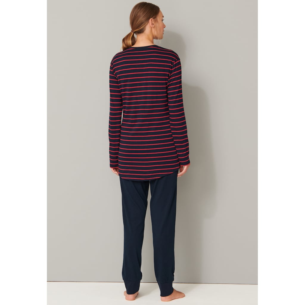 Schiesser Pyjama »"selected! premium inspiration"«, (2 tlg.), in weicher Single-Jersey-Qualität, mit etwas längerer Rückenpartie