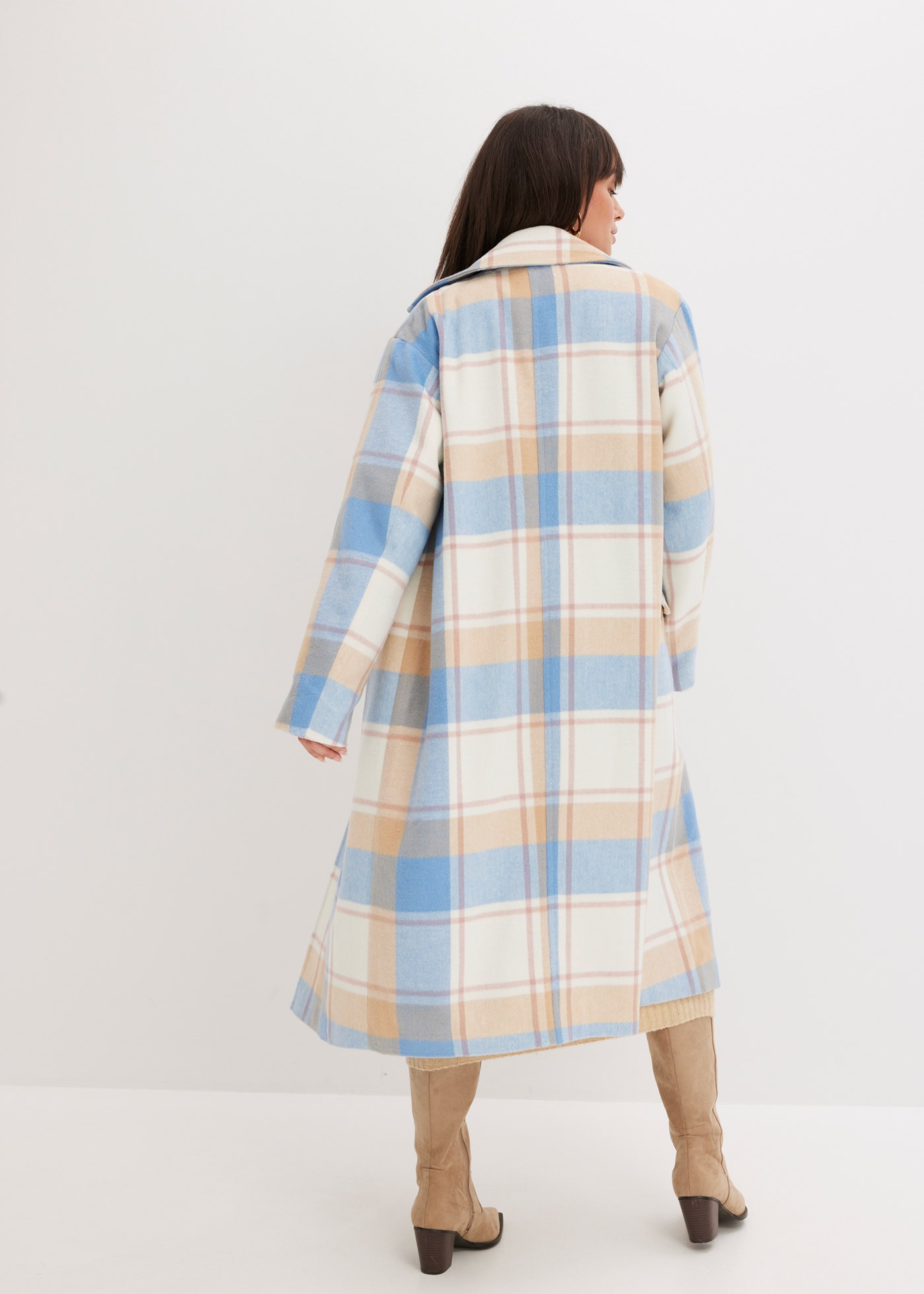 bonprix Langmantel »Oversize-Mantel n Wolloptik« Oversize-Passform, mit Reverskragen, mit Pattentaschen