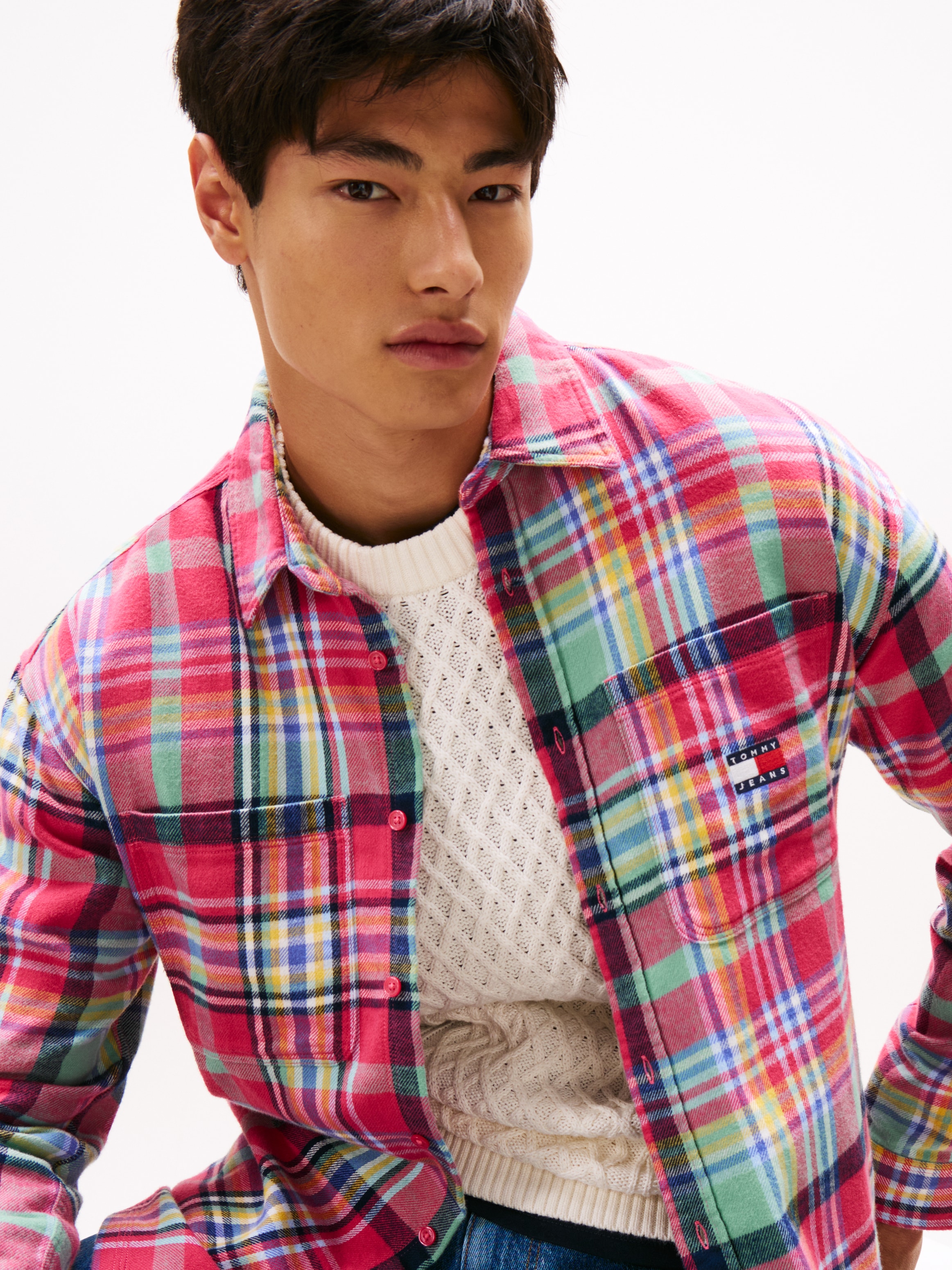 Tommy Jeans Hemdjacke »TJM UTILITY FLANNEL OVERSHIRT« Oversized Fit, Baumwolle