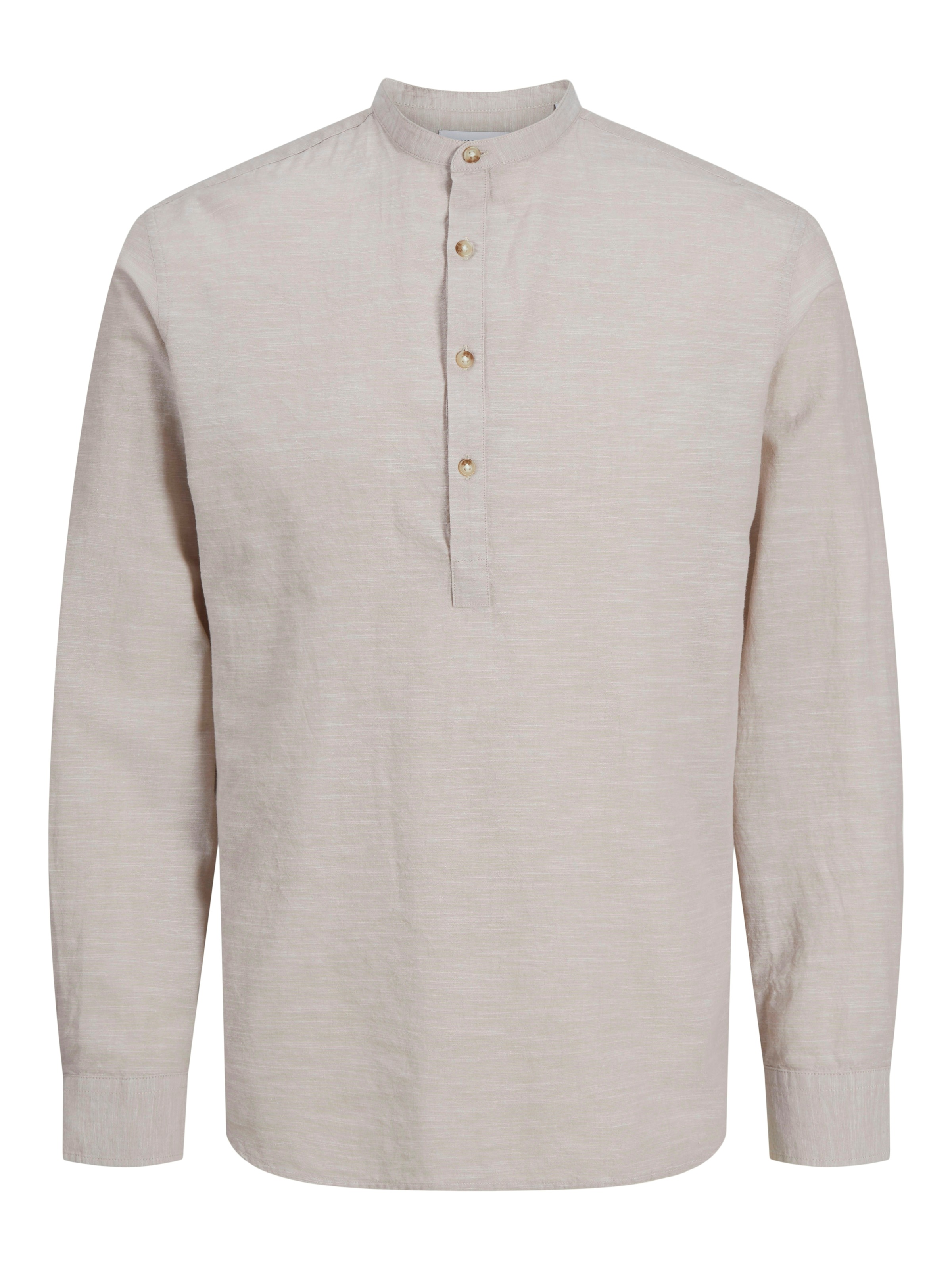 Jack & Jones Langarmhemd »JJESUMMER HALF PLACKET SHIRT LS SN«, mit Bandkragen