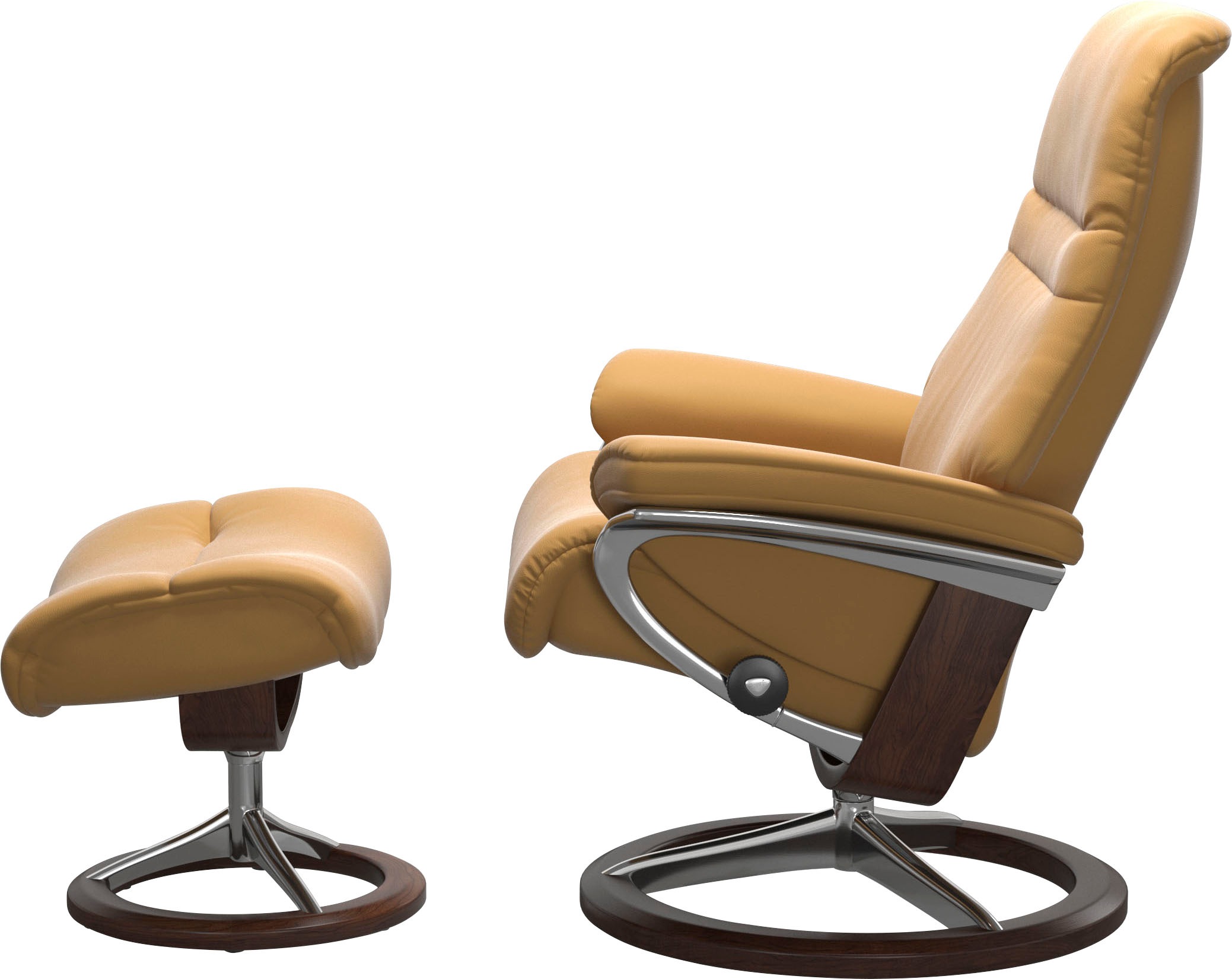 Stressless® Relaxsessel »Sunrise«, (Set, Relaxsessel mit Hocker), mit Signature Base, Größe S, Gestell Braun
