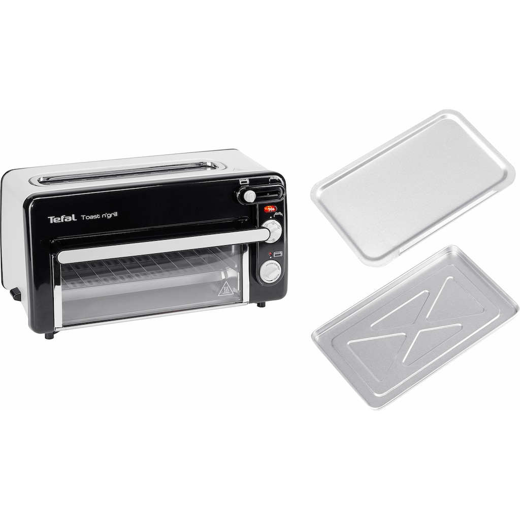 Tefal Minibackofen »Toast-Grill und Mini-Ofen TL6008«, 2 in 1 Toaster und Mini-Ofen, Sehr energieeffizient und schnell, 1300 Watt, Schwarz/ Alu matt