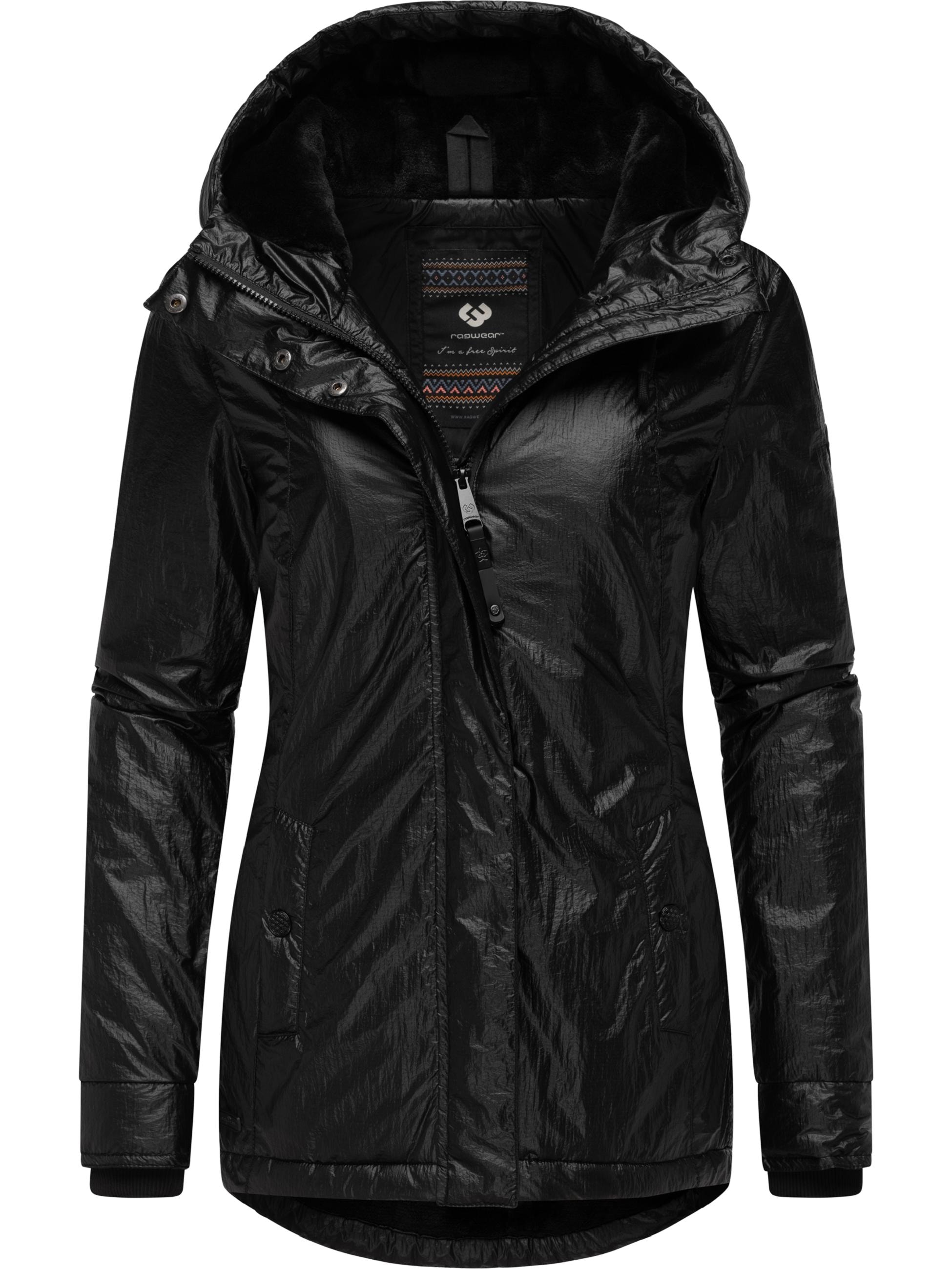 Ragwear, Damen, Winterjacke »Winterjacke Monadde Bling«, Black, XL, Black, Glänzende Damen Winterjacke mit Kapuze von Ragwear
