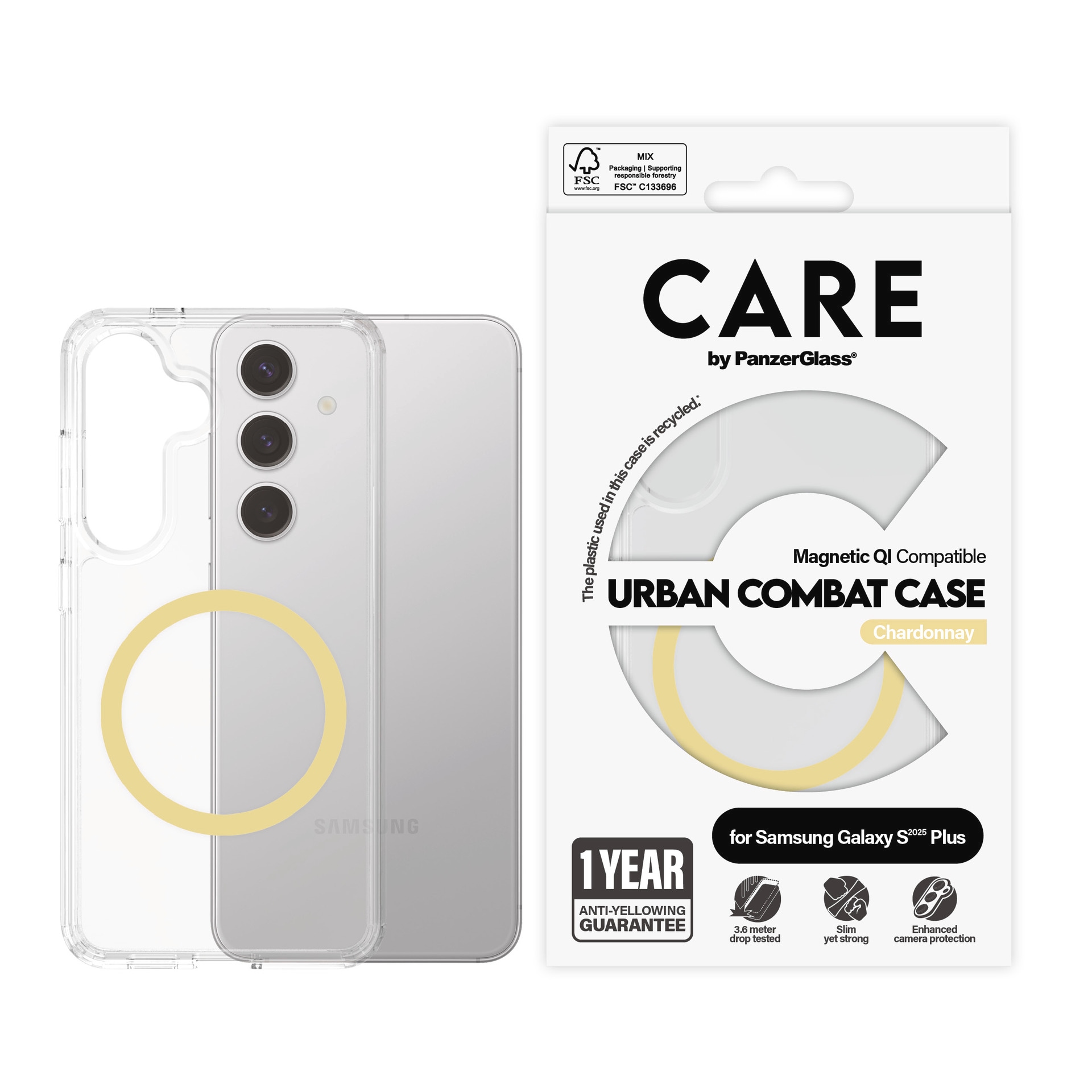 CARE by PanzerGlass Handyhülle »Magnetic QI Compatible Urban Combat Case für Samsung Galaxy S25 Plus« Backcover, Schutzhülle, Handyschutzhülle, Case, Schutzcase, stoßfest