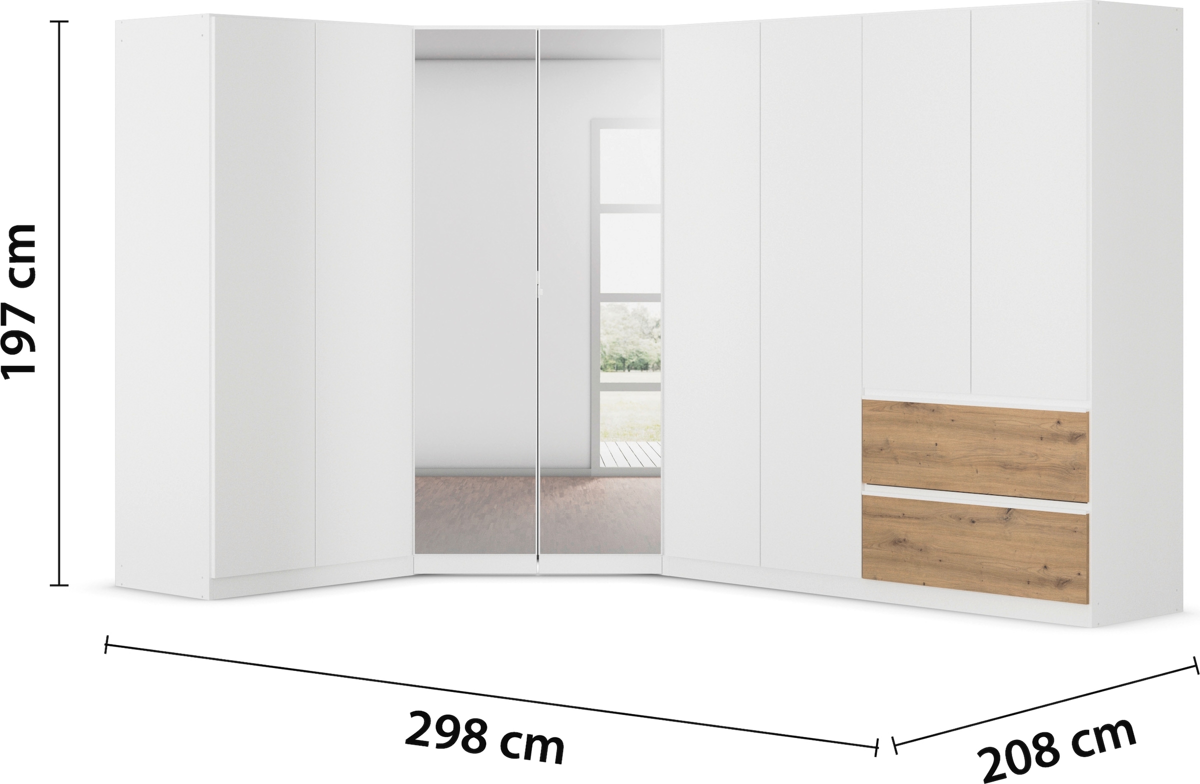 rauch Schrank-Set »Kleiderschrank Schrank Garderobe Wäscheschrank COSTA Größe 208x298 cm« Set, in 3 Ausstattungen BASIC/CLASSIC/PREMIUM, 3 Stk. tlg.
