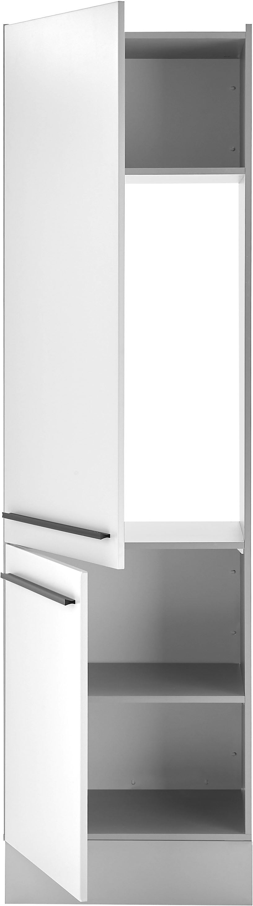 BASIC by Balculina Kühlumbauschrank »Denver, Küchenschrank BxHxT 60 x 211 x 57« 1 Stk. tlg. Breite 60cm, in grau matt/lancelot eiche