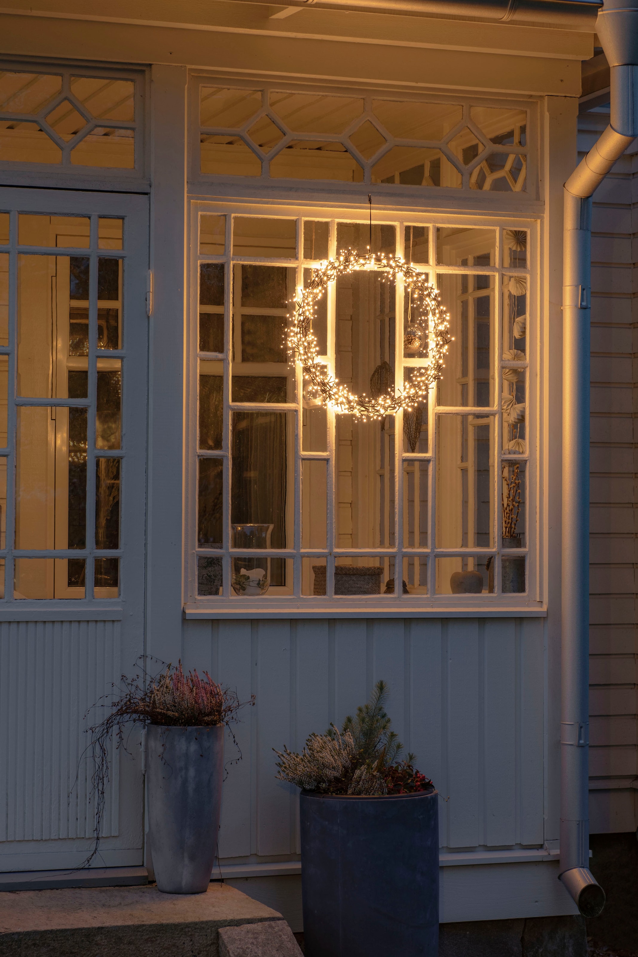 KONSTSMIDE LED Dekolicht »LED Metallkranz, 600 bernsteinfarbene Dioden,  inkl. Dimmer und Timer«, 600 flammig-flammig, mit Dimmer und 8h Timer  online kaufen | mit 3 Jahren XXL Garantie | Lichternetze