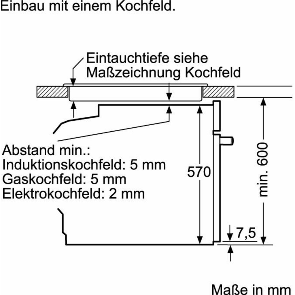 NEFF Einbaubackofen »B1DCA0AN0«, N 30, B1DCA0AN0, mit Teleskopauszug nachrüstbar