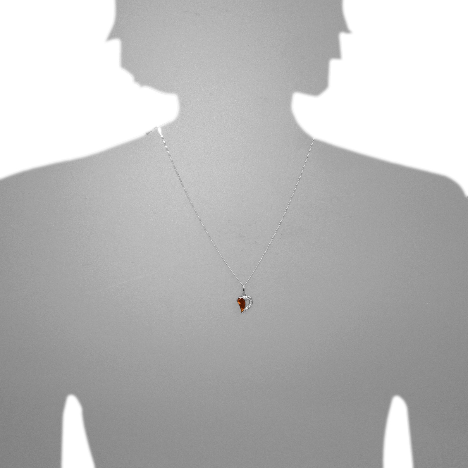 OSTSEE-SCHMUCK Kettenanhänger »- Herz - Silber 925/000 - Bernstein&Schmuckstein«