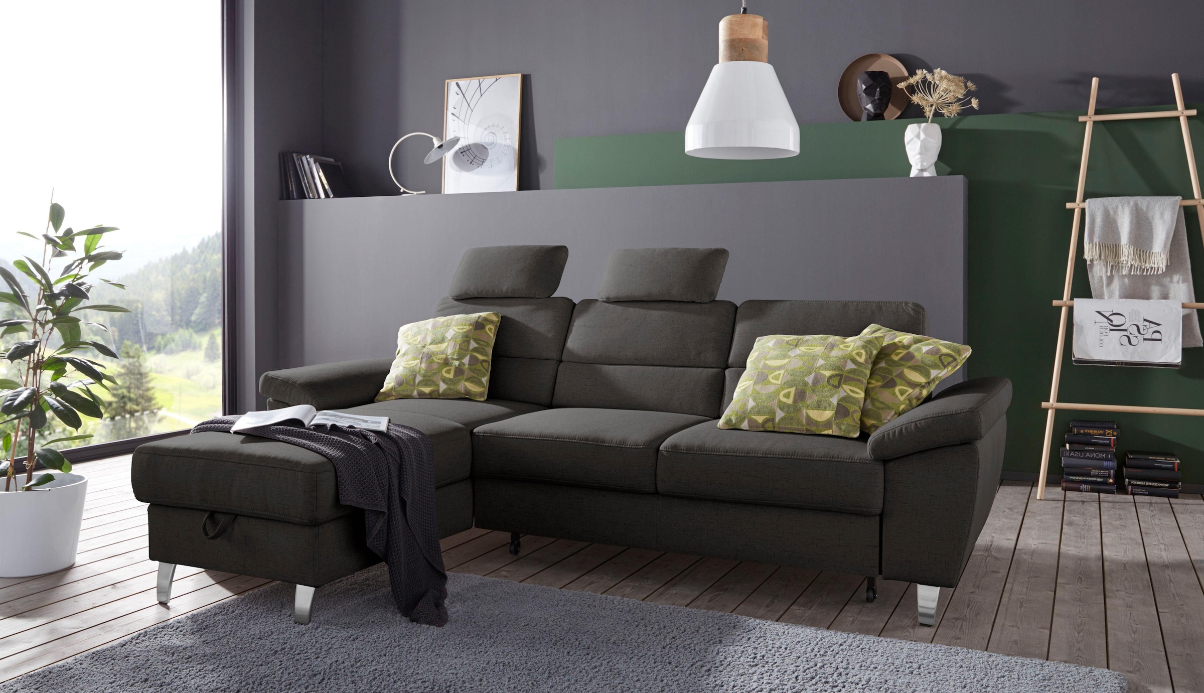 sit&more Ecksofa »Sorano L-Form«, wahlweise mit Bettfunktion und Bettkasten