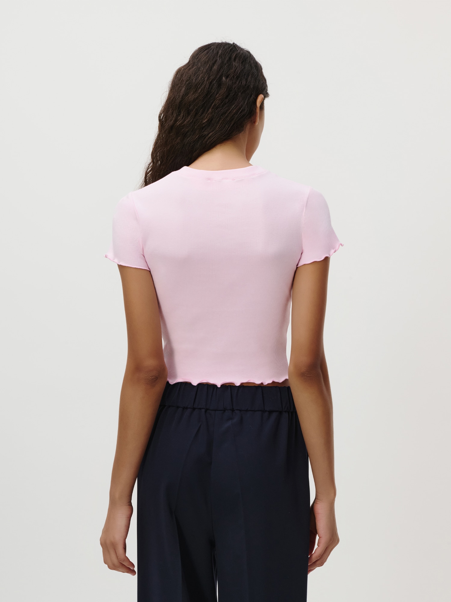 LeGer T-Shirt »Teresa, LeGer by Lena Gercke« mit Rippstruktur, kurze Form, slim fit