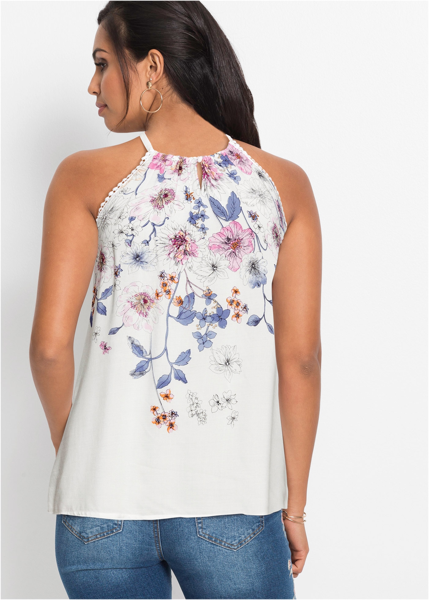 bonprix Blusentop 1 A-Linien-Passform, für Frühling und Sommer, aus Viskose, ärmellos