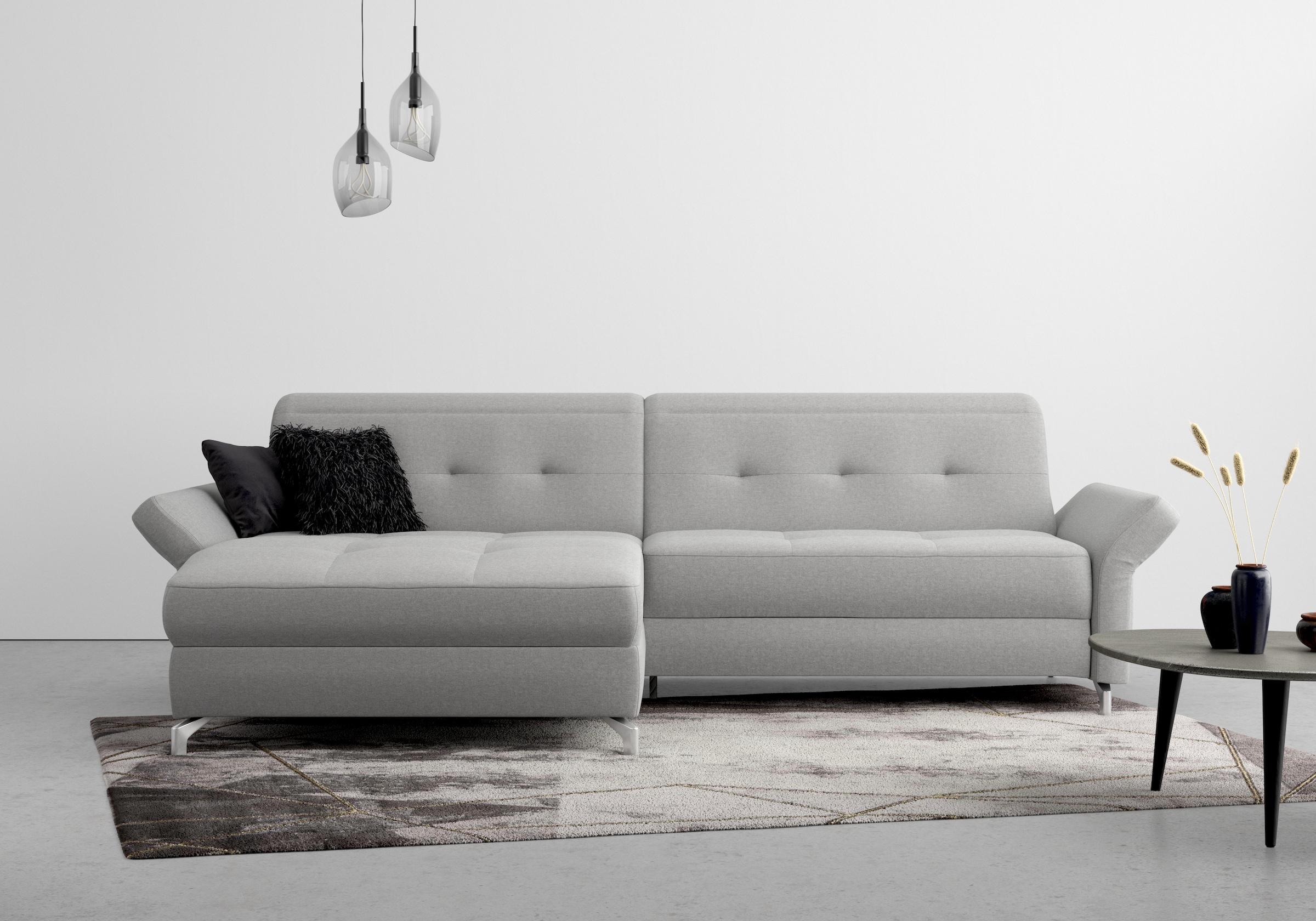 Home affaire Ecksofa »Maredo L-Form« Federkern, wahlweise  auch mit Kopfteil- und Armlehnverstellung