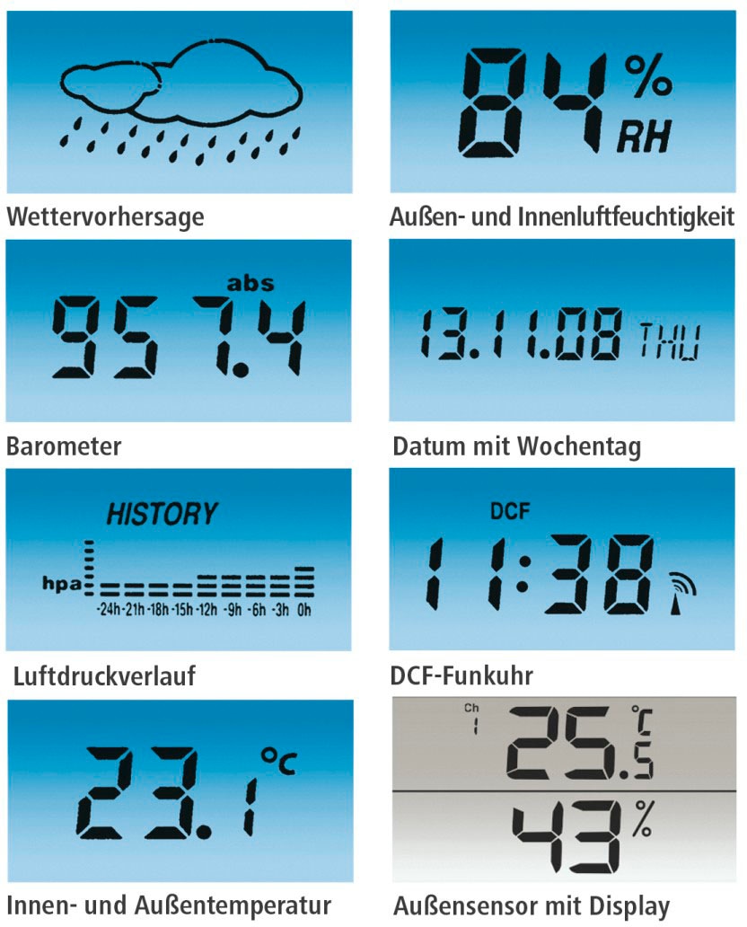 Hama Wetterstation »Elektronische Wetterstation "EWS-800" Mit Funk-Außensensor«