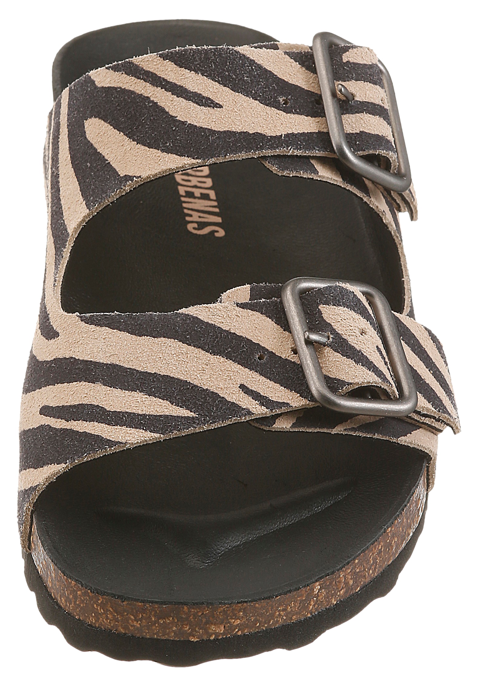 VERBENAS Pantolette »RANDEL ZEBRA«  Sommerschuh, Hausschuh, Urlaubsschuh mit zwei verstellbaren Schnallen