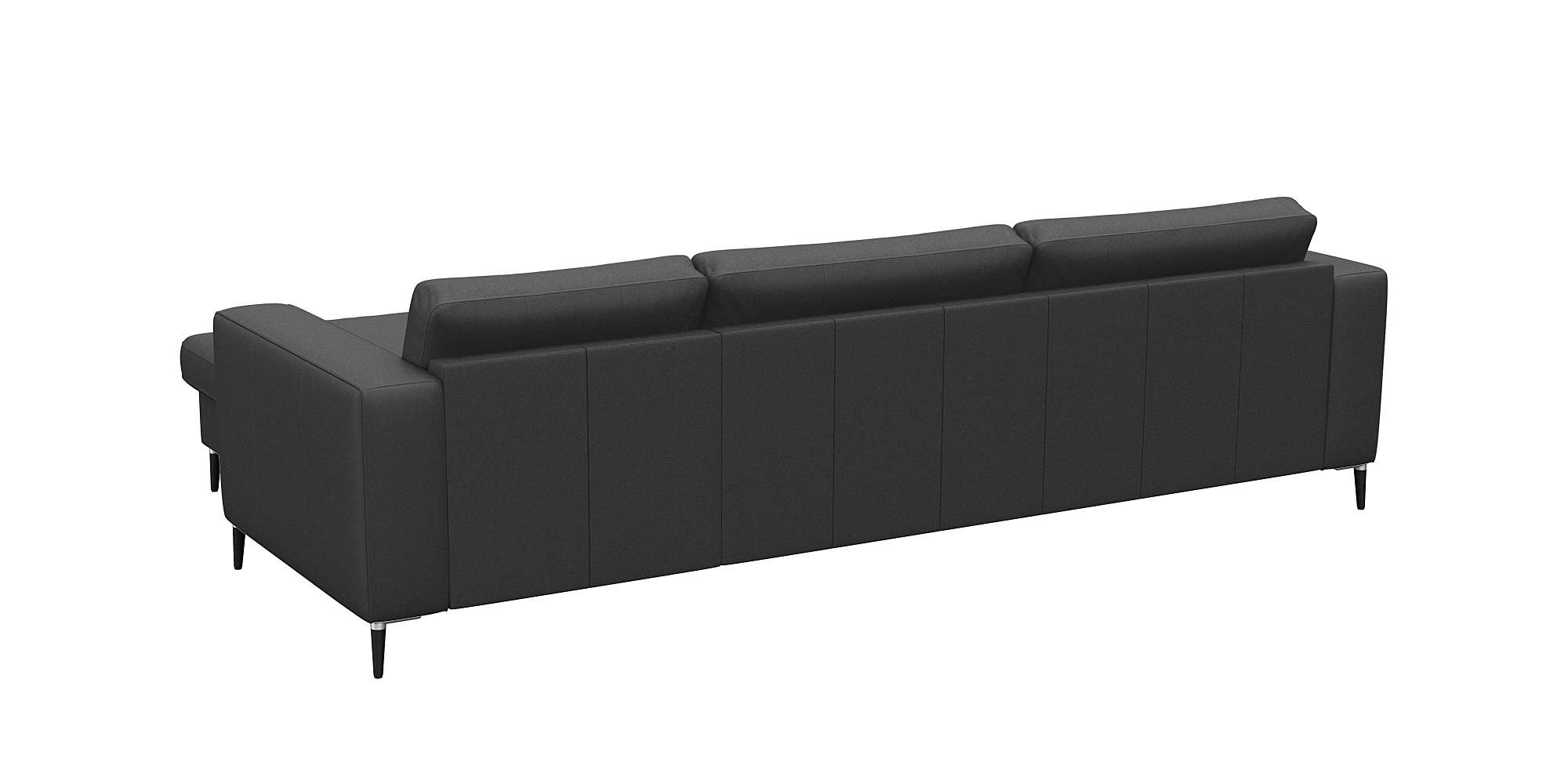 FLEXLUX Ecksofa »Fiore, superbequemer Sitzkomfort durch Kaltschaum im Sitz, L-Form«, breite Armlehnen, Füße Alu+schwarz