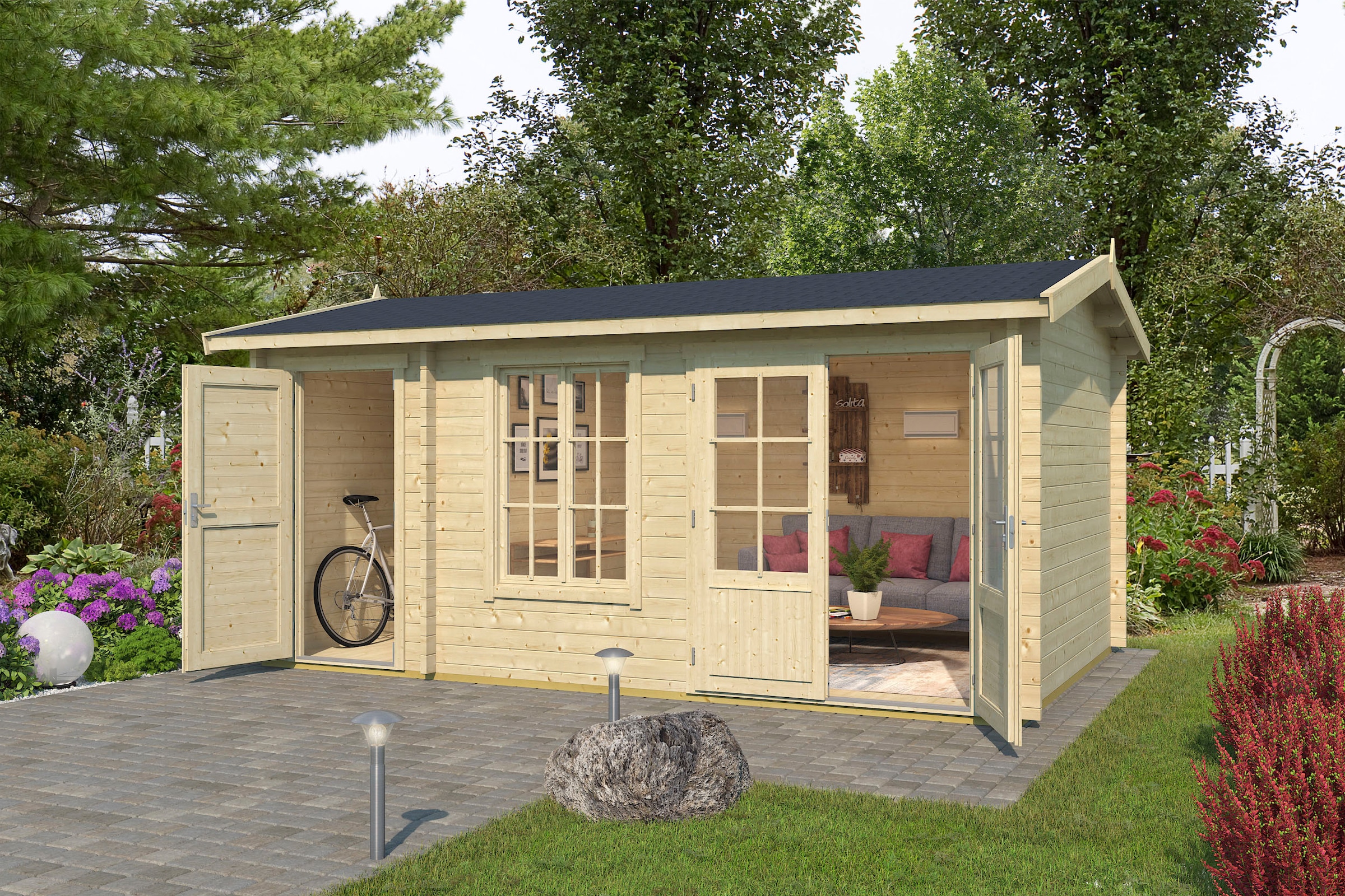 LASITA MAJA Gartenhaus »WREXHAM«, (Set, inkl. Fussbodenbretter zum verlegen)