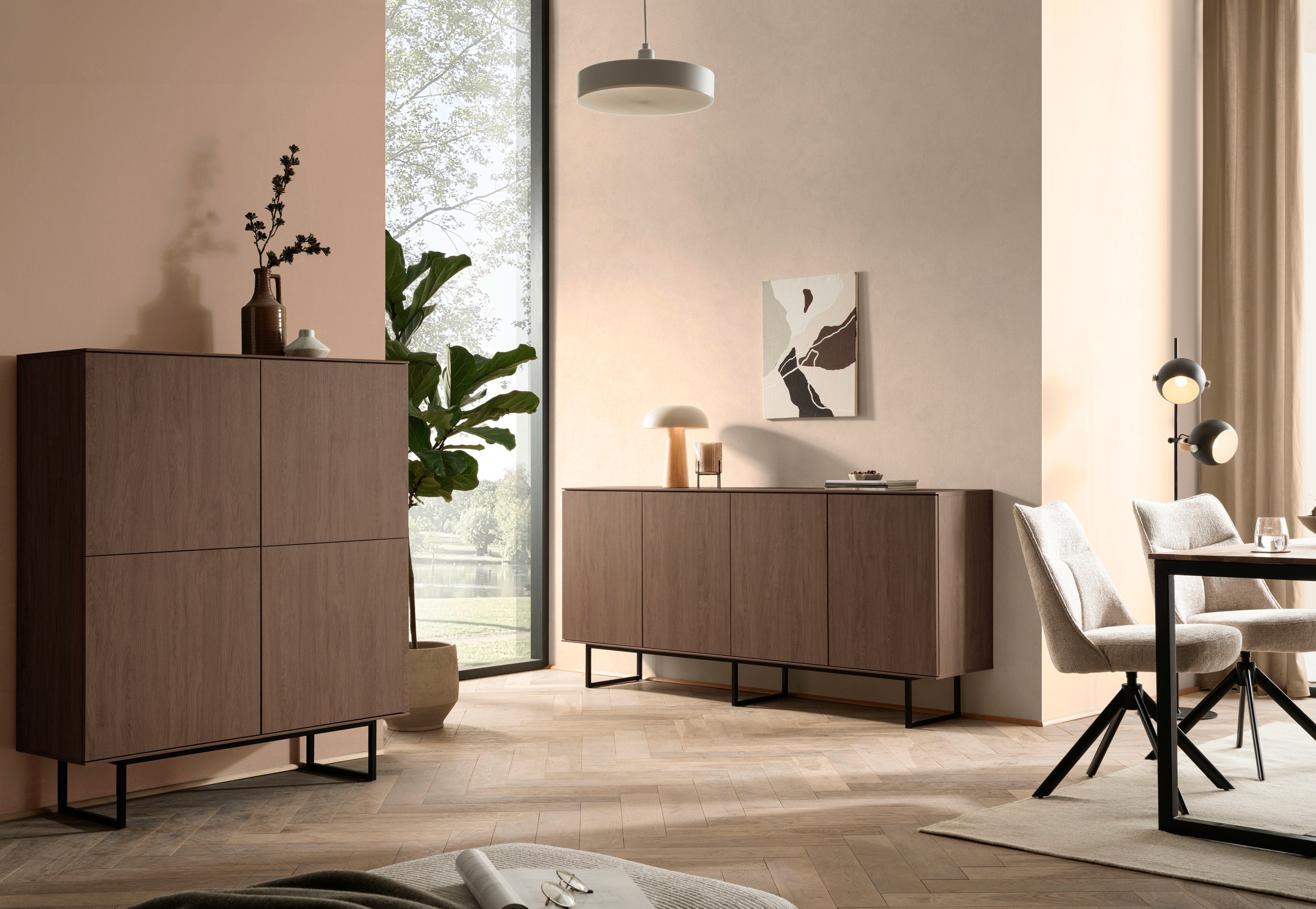 Home affaire Sideboard »Lund, moderner Schrank, Kommode mit Kufengestell« optisch dünner Oberboden, hochwertige Optik, ausreichend Stauraum
