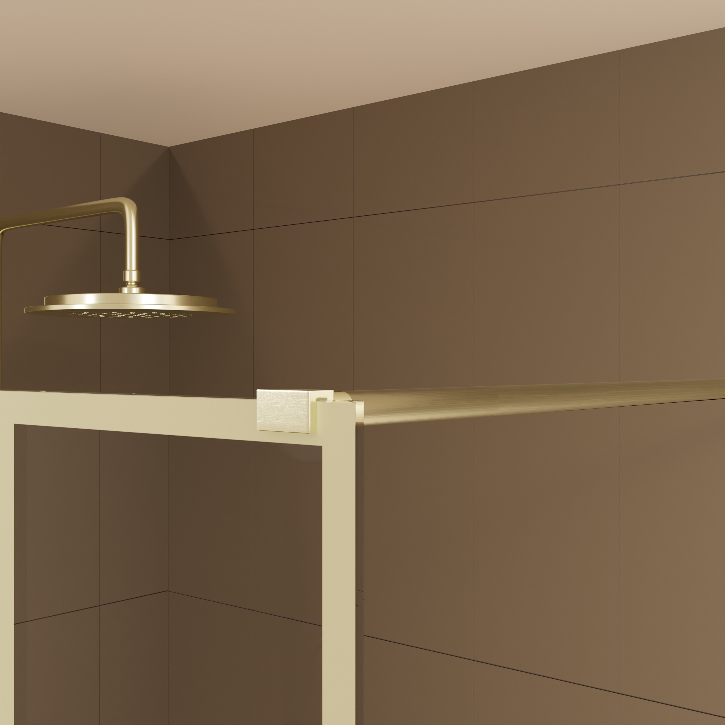 Marwell Walk-in-Dusche »Bricks Gold«, mit goldenen Siebdruck