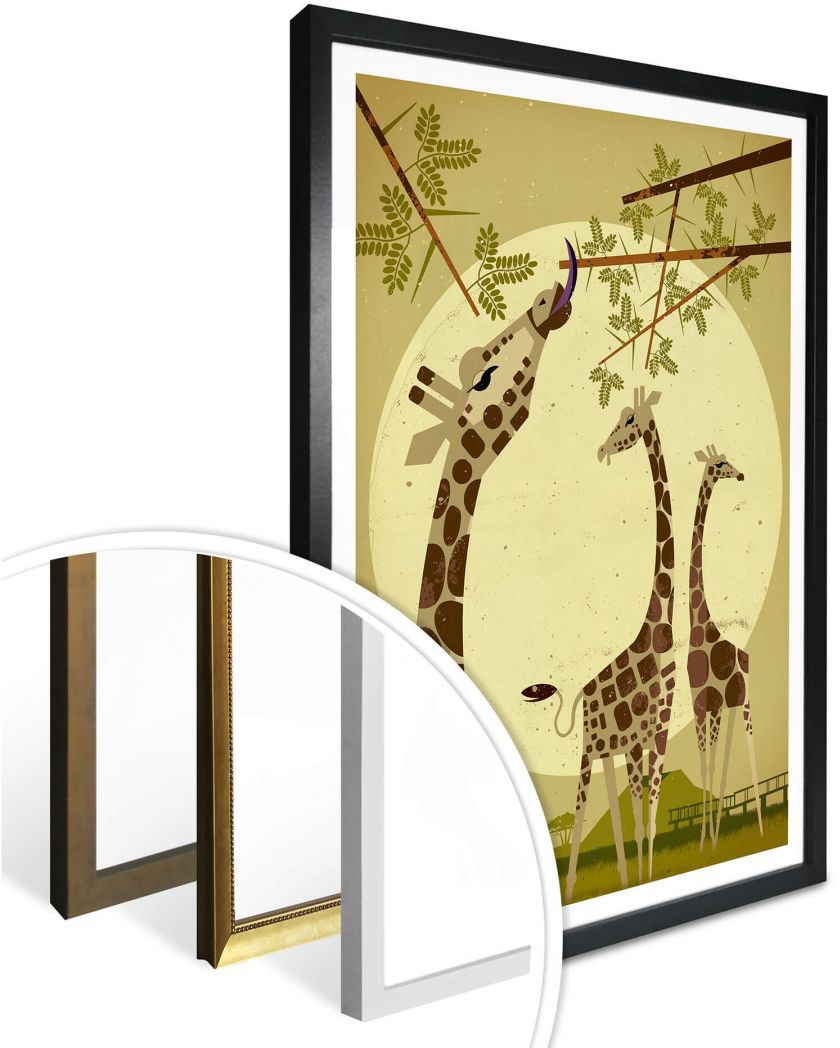 Wandbild, Poster, Wandposter St.), kaufen Tiere, Wall-Art (1 Poster Bild, auf »Giraffes«, Rechnung