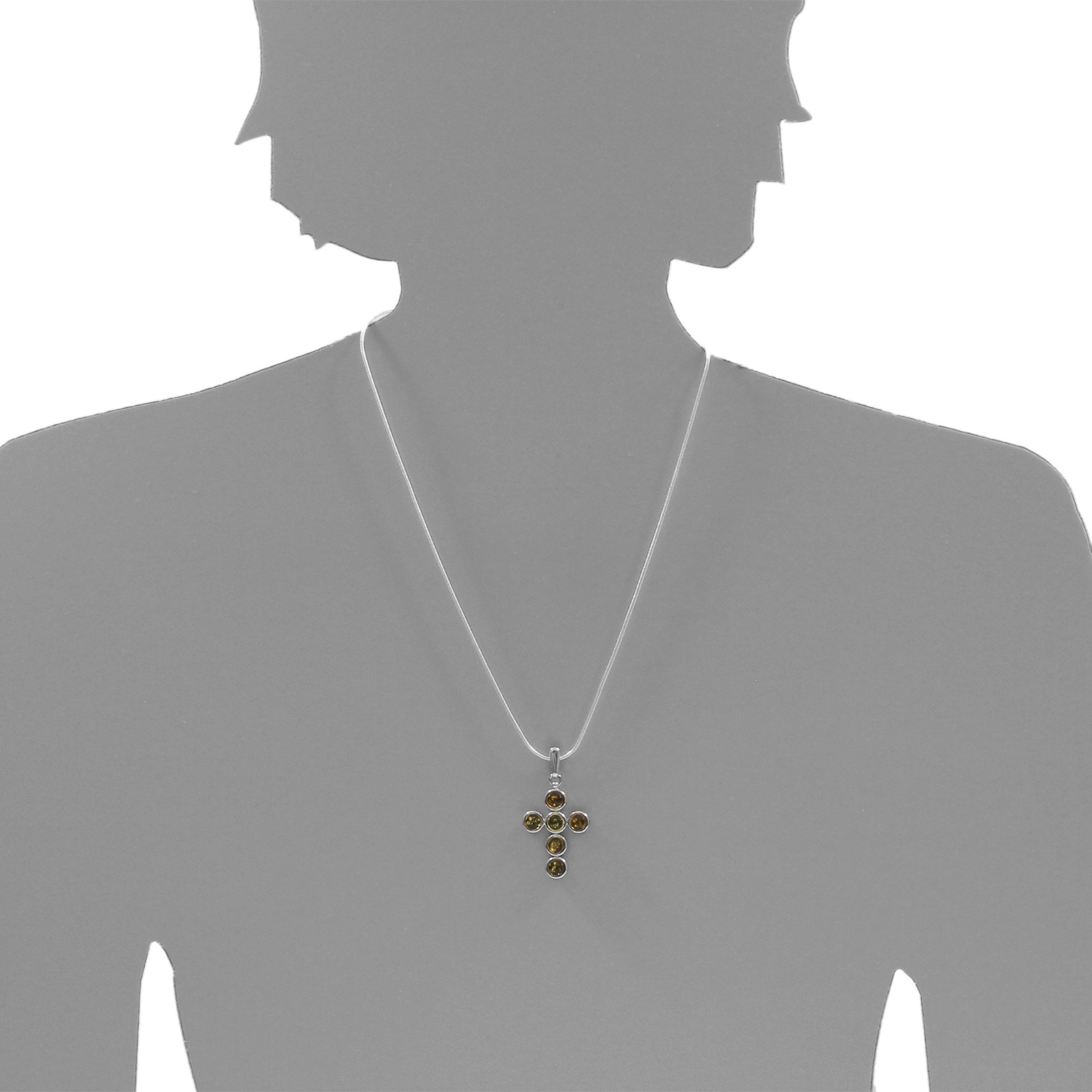 OSTSEE-SCHMUCK Kettenanhänger »- Kreuz - Silber 925/000 - Bernstein«