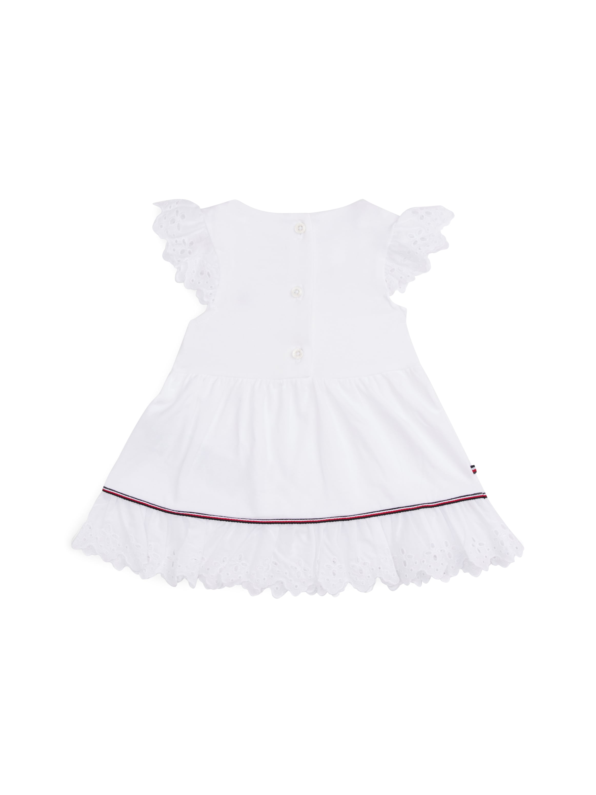 Tommy Hilfiger Sommerkleid »BRODERIE ANGLAISE DRESS SS«, mit Logo-Kontrastband, mit Logostickerei