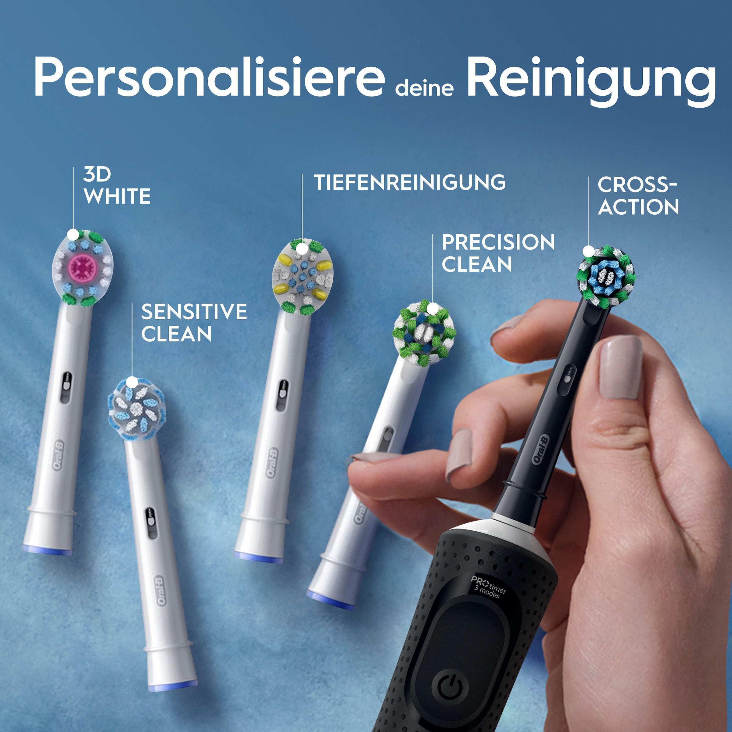Oral-B Elektrische Zahnbürste »Oral-B Pro Vitality« 1 Stk. Aufsteckbürsten 1 Aufsteckbürste