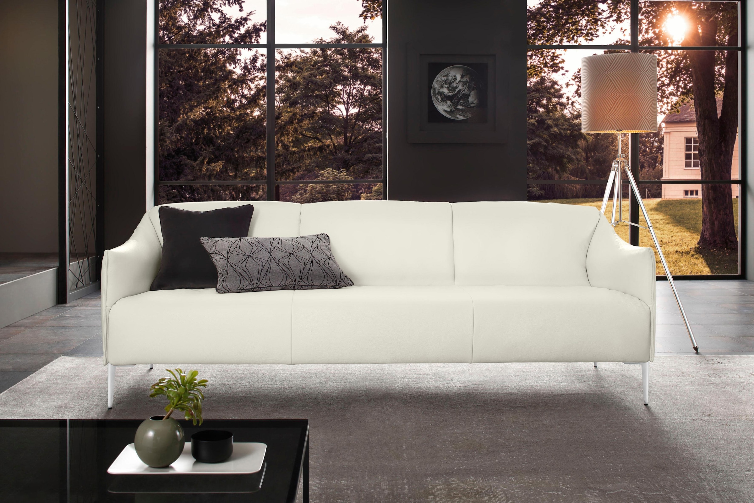 W.SCHILLIG 3-Sitzer »sally«, mit Metallfüßen in Chrom glänzend, Breite 224 cm