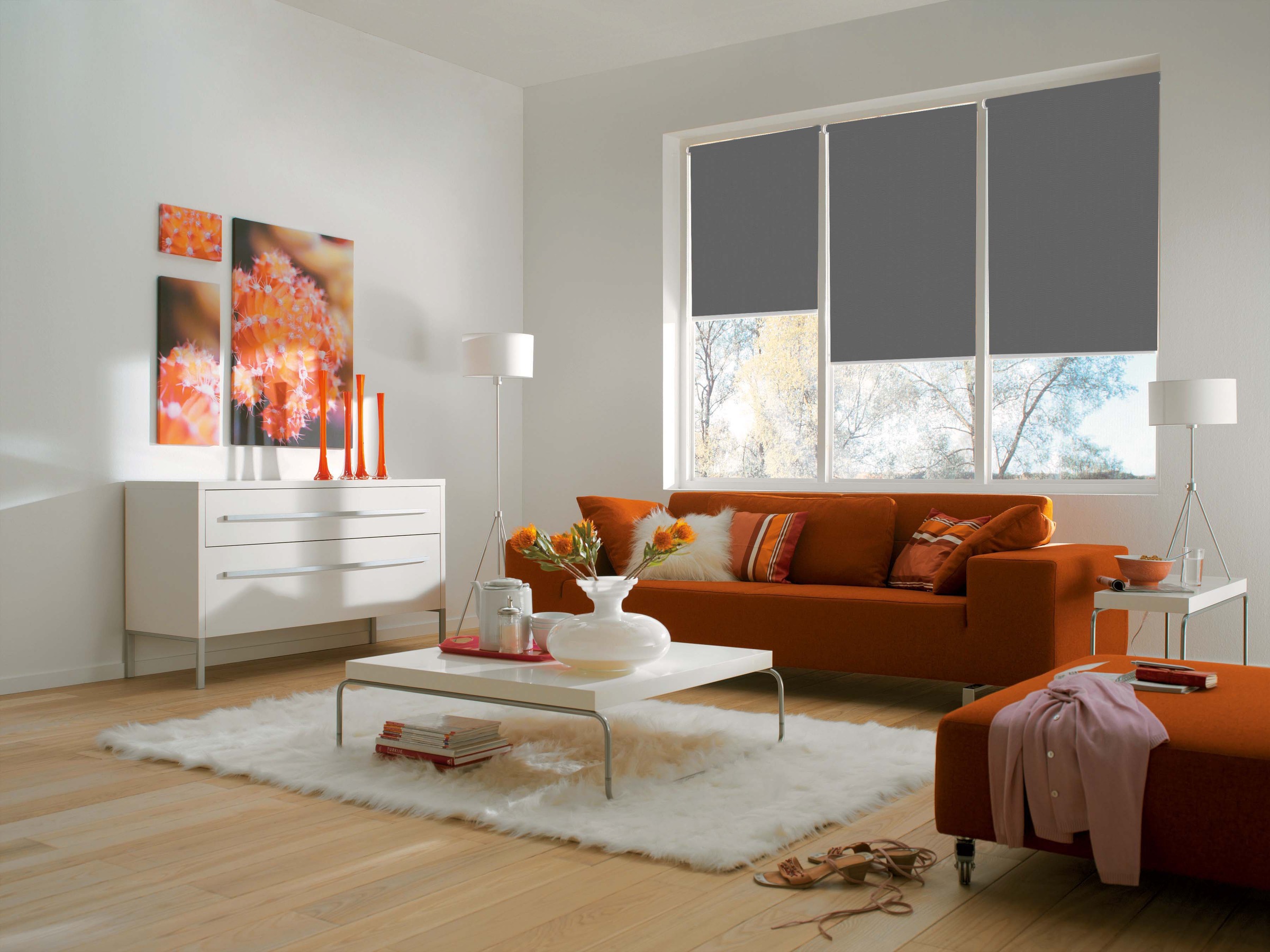 sunlines Elektrisches Rollo »Akkurollo Structure«, blickdicht, ohne Bohren, appgesteuert via Bluetooth, weißer Fallstab