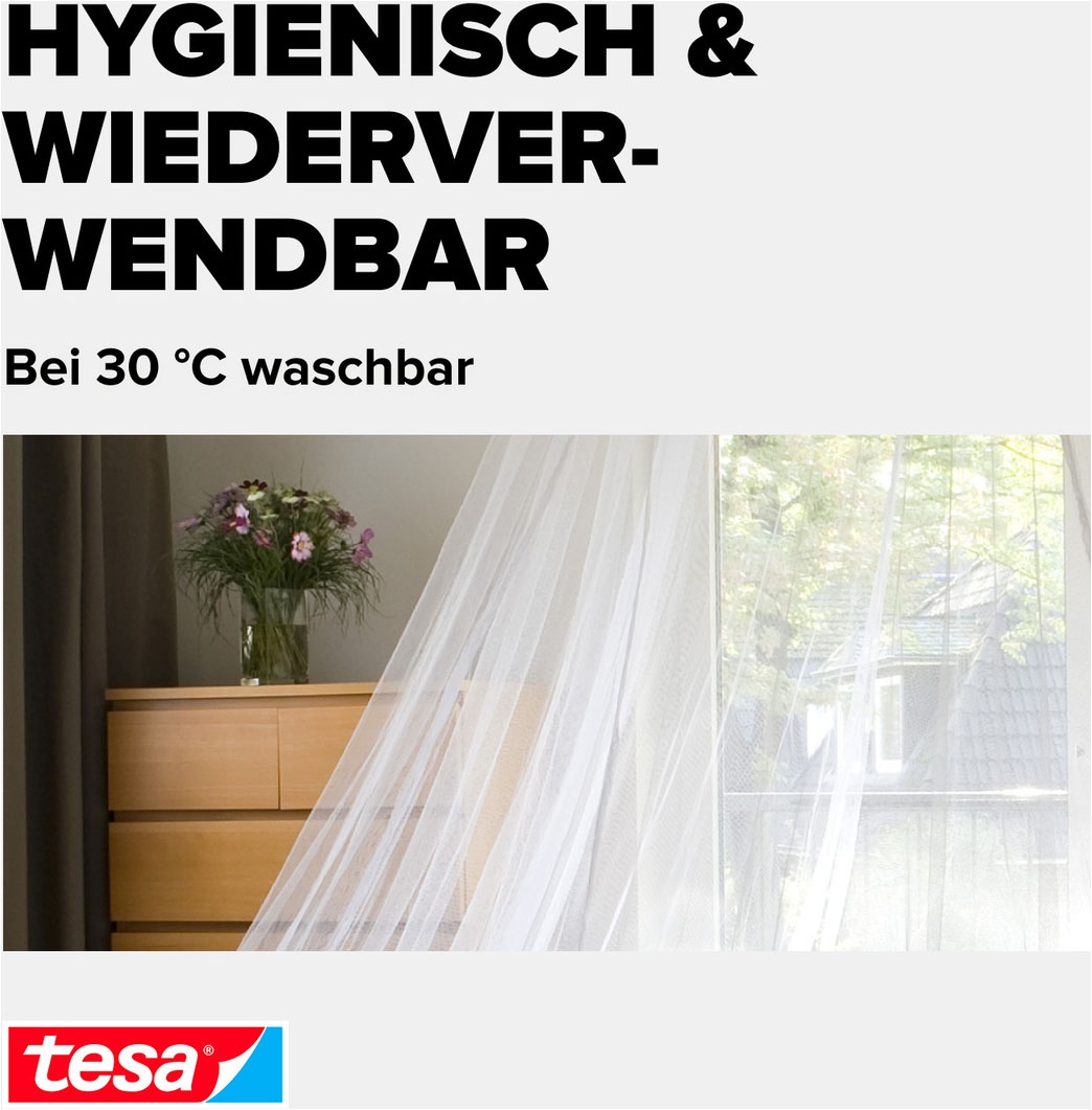 tesa Insektenschutz-Vorhang »Moskito Bettnetz Premium - für Doppelbetten« Packung, Fliegennetz, 1 Stk. tlg. INSECT STOP - 125 cm x 250 cm - Weiß (leichter Sichtschutz)