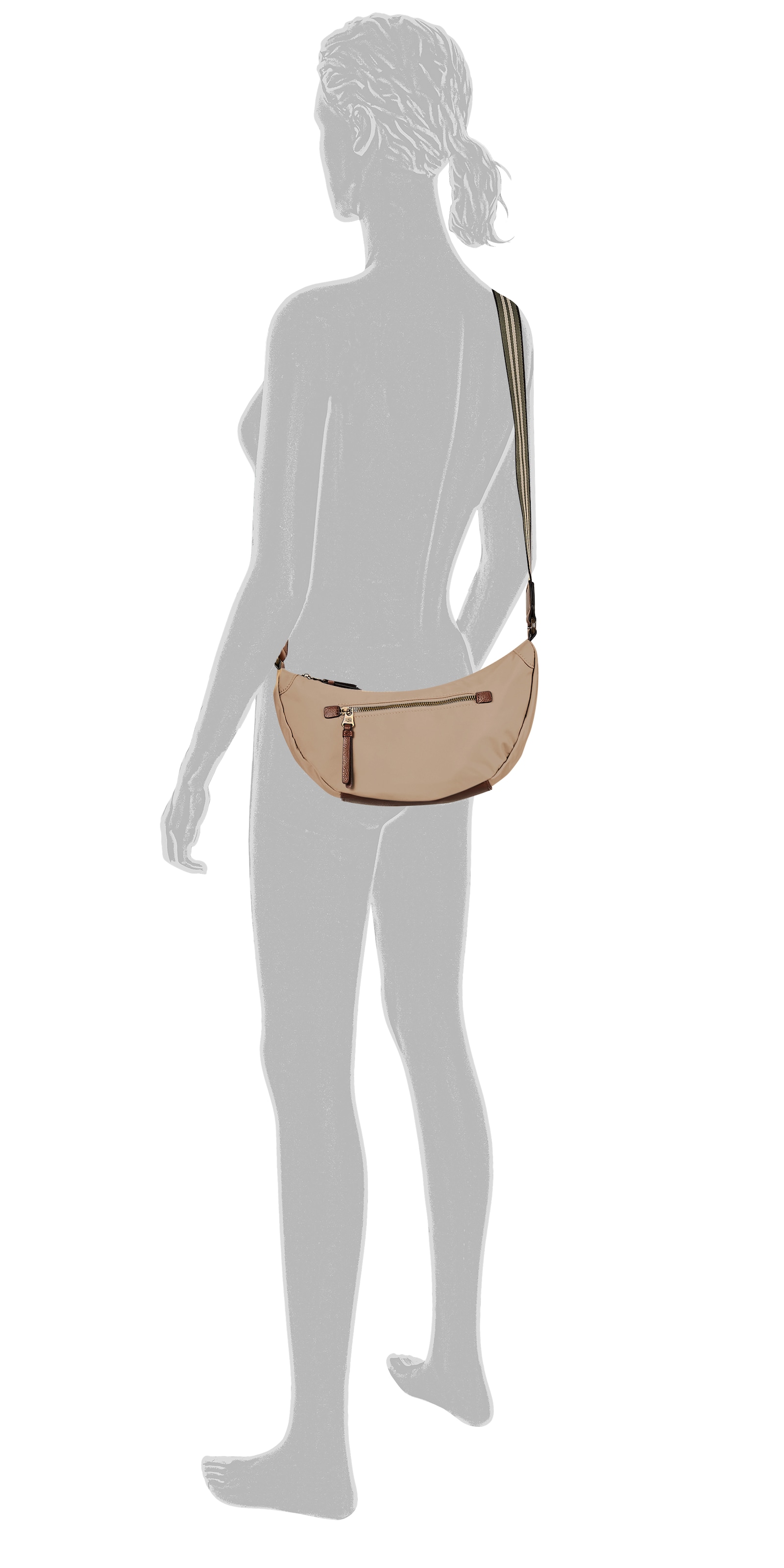 camel active Handtasche »Bari«, aus hochwertigem matten Nylon mit gestreiftem Gewebeband
