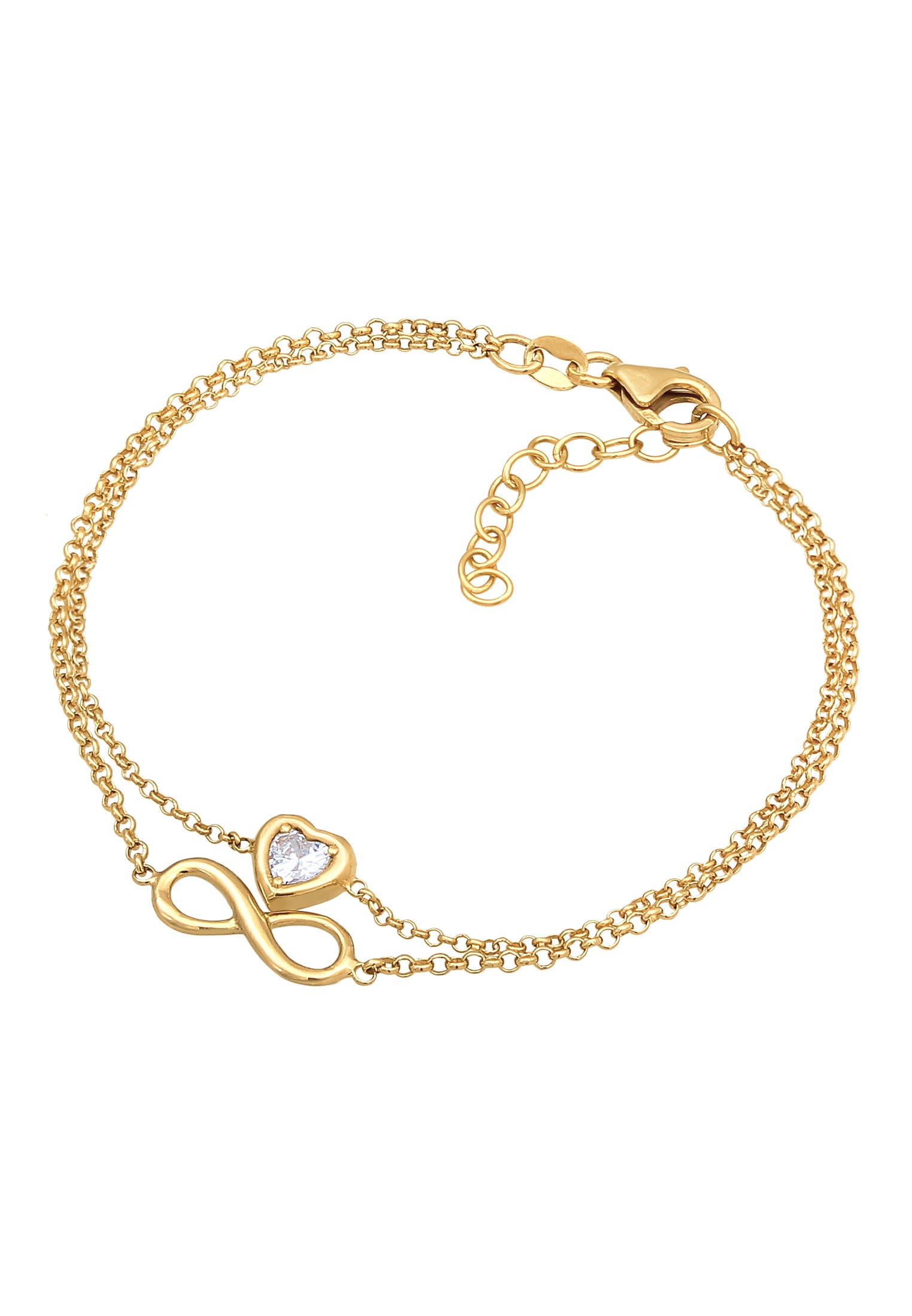 Elli Armkette »Armband Layer Infinity Herz Unendlichkeit 925 Silber«