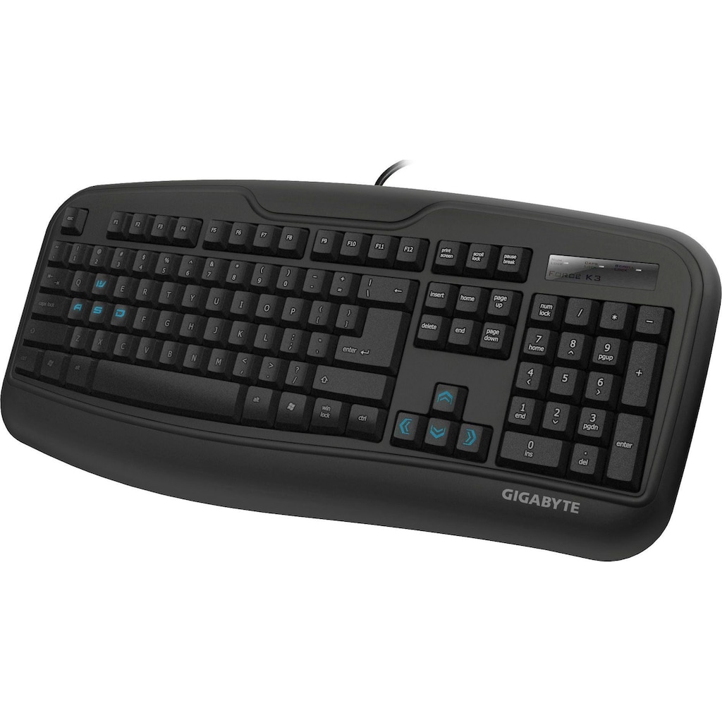 Gigabyte Gaming-Tastatur »Force K3«, (Ziffernblock-Funktionstasten-USB-Anschluss)
